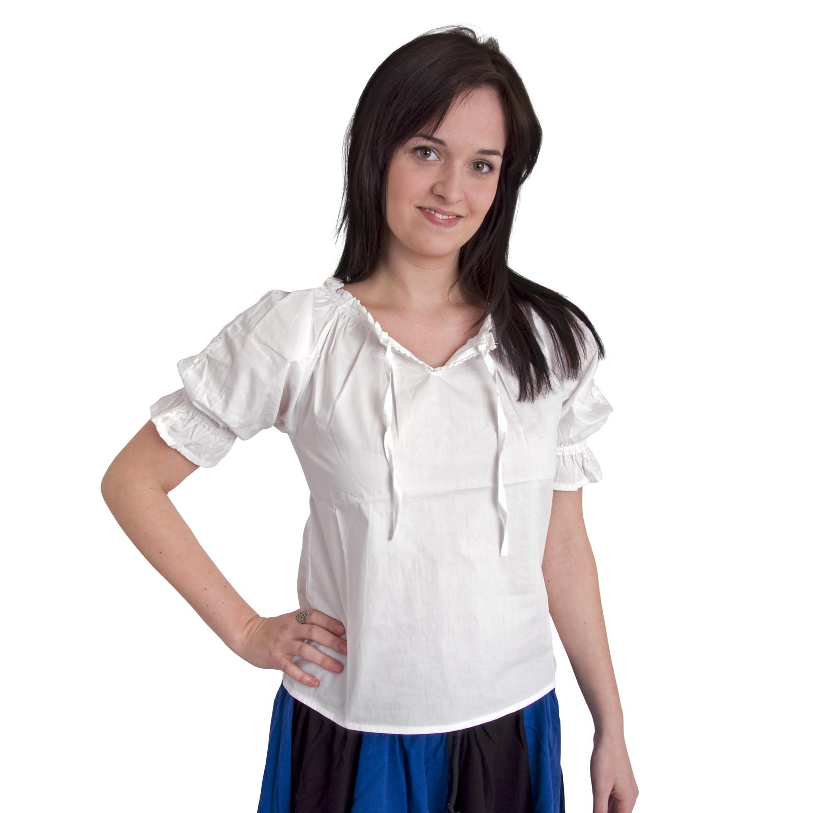 Medieval Short-Sleeved Blouse Sandra White - XS - White