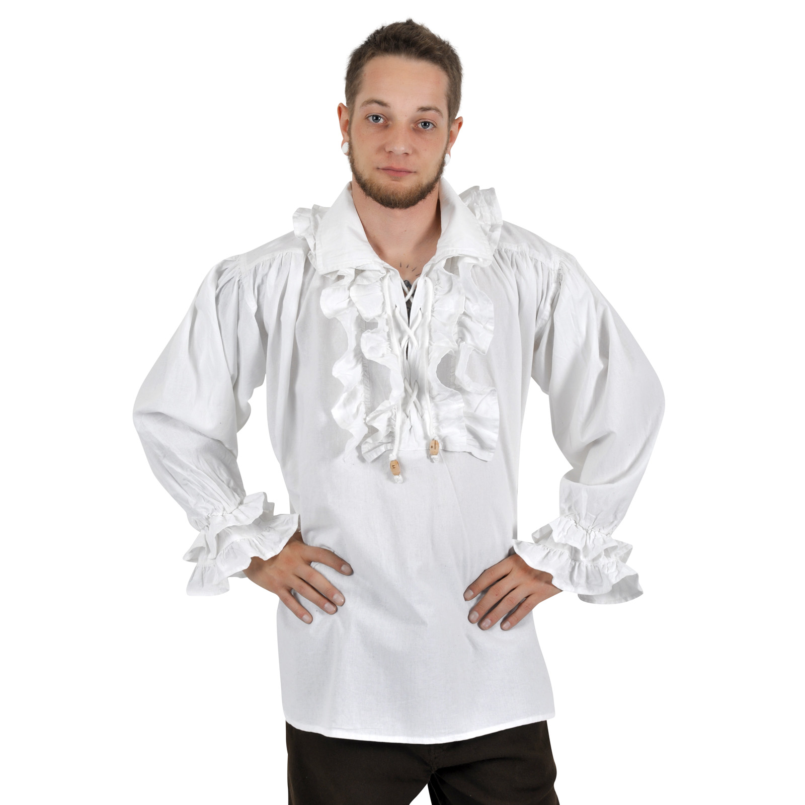 Laurenz Ruches Shirt Wit - XL - Wit