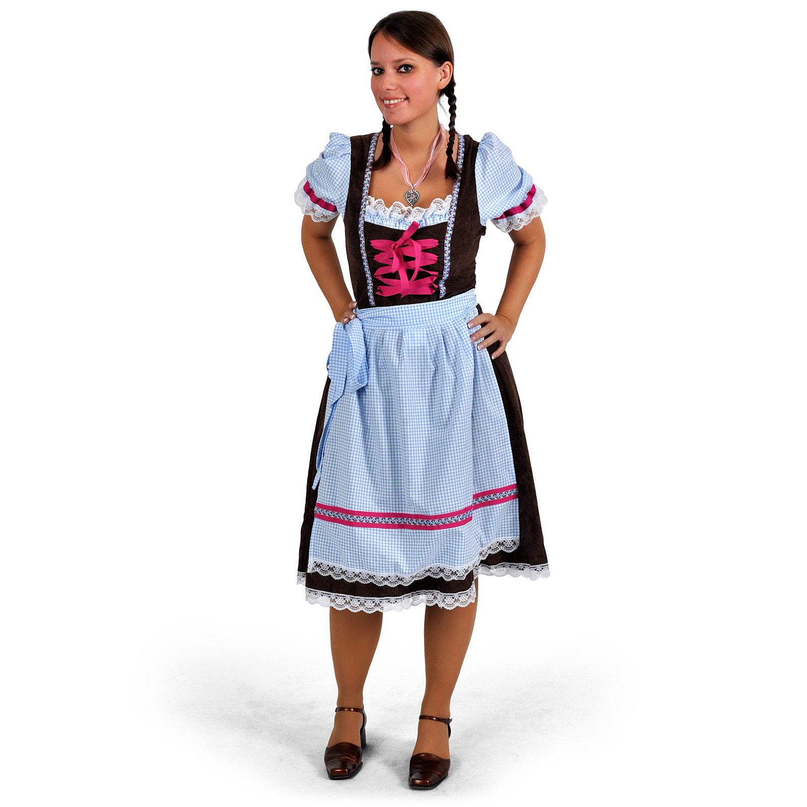 Wiesn Dirndl - 36 38 - Bruin,Wit
