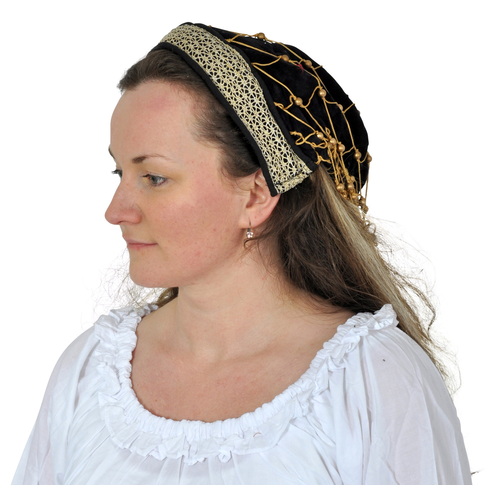 Medieval Hood with Border - Black