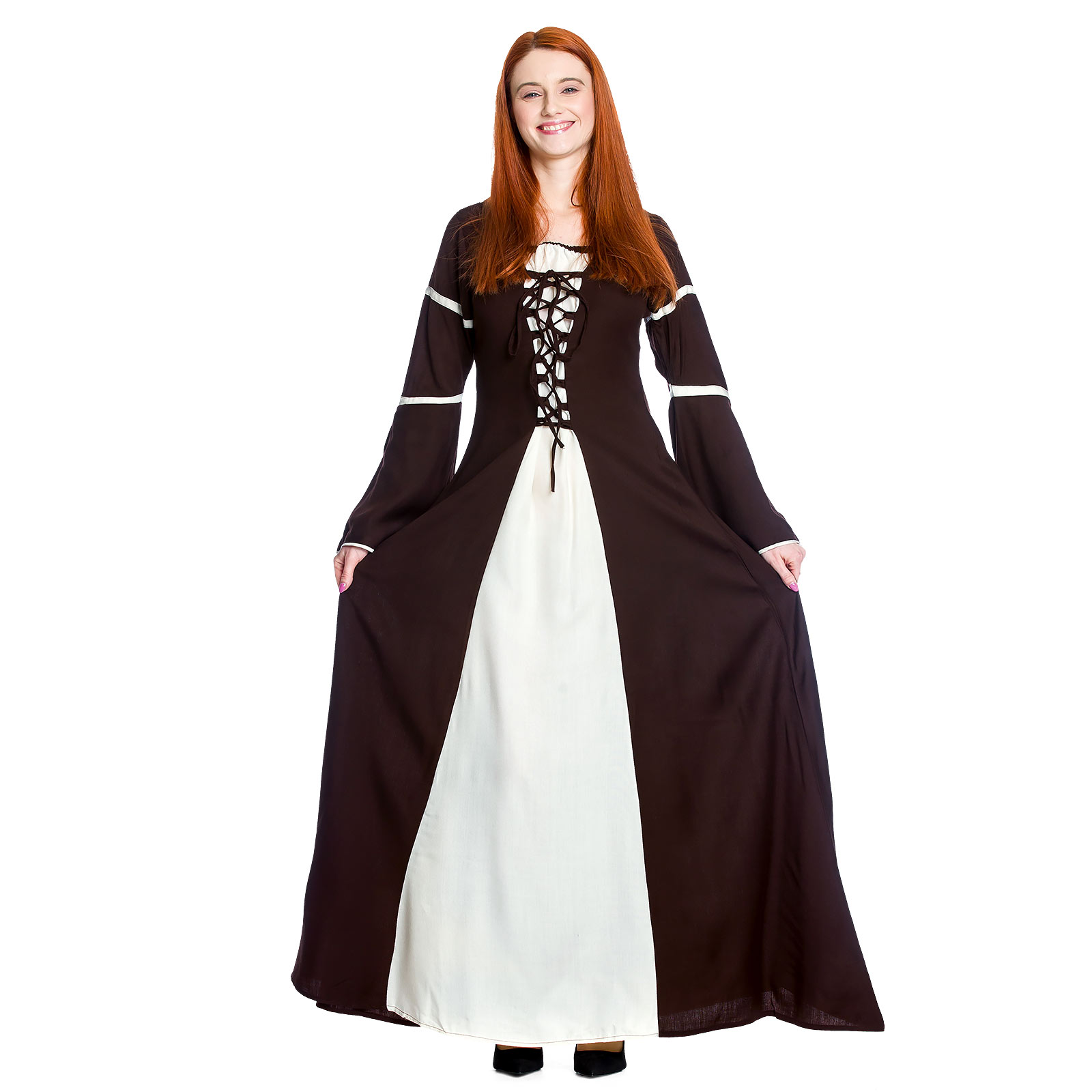 Abito medievale Katherina marrone-naturale - XS - Marrone - Leonardo Carbone