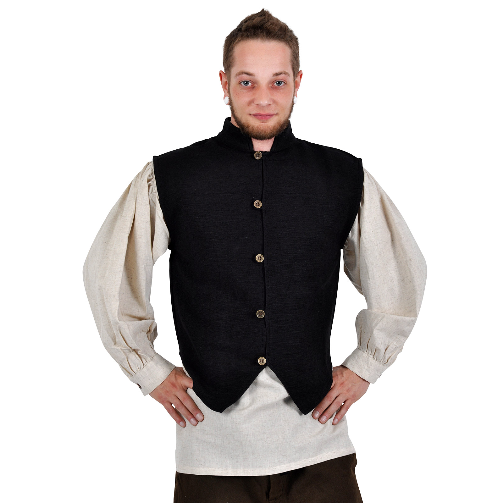 Gilet medievale Johann nero - XL - Nero