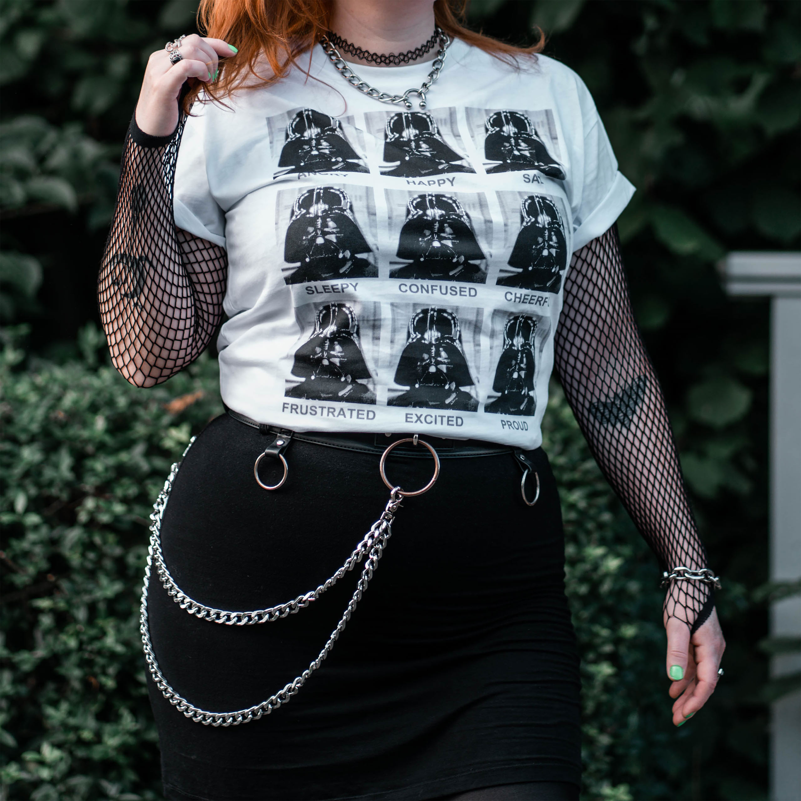 Star Wars - Darth Vader Multiface T-shirt wit - S - Wit