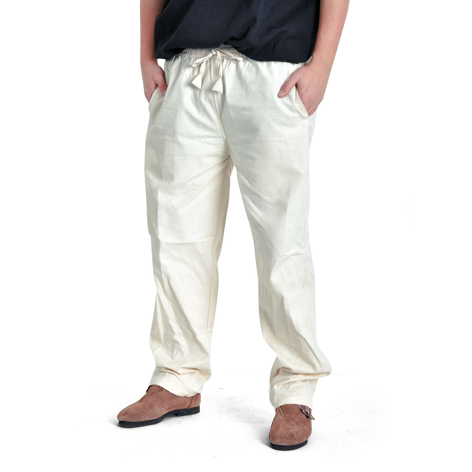 Pantalón medieval con cintura elástica natural - XXXL - Beige