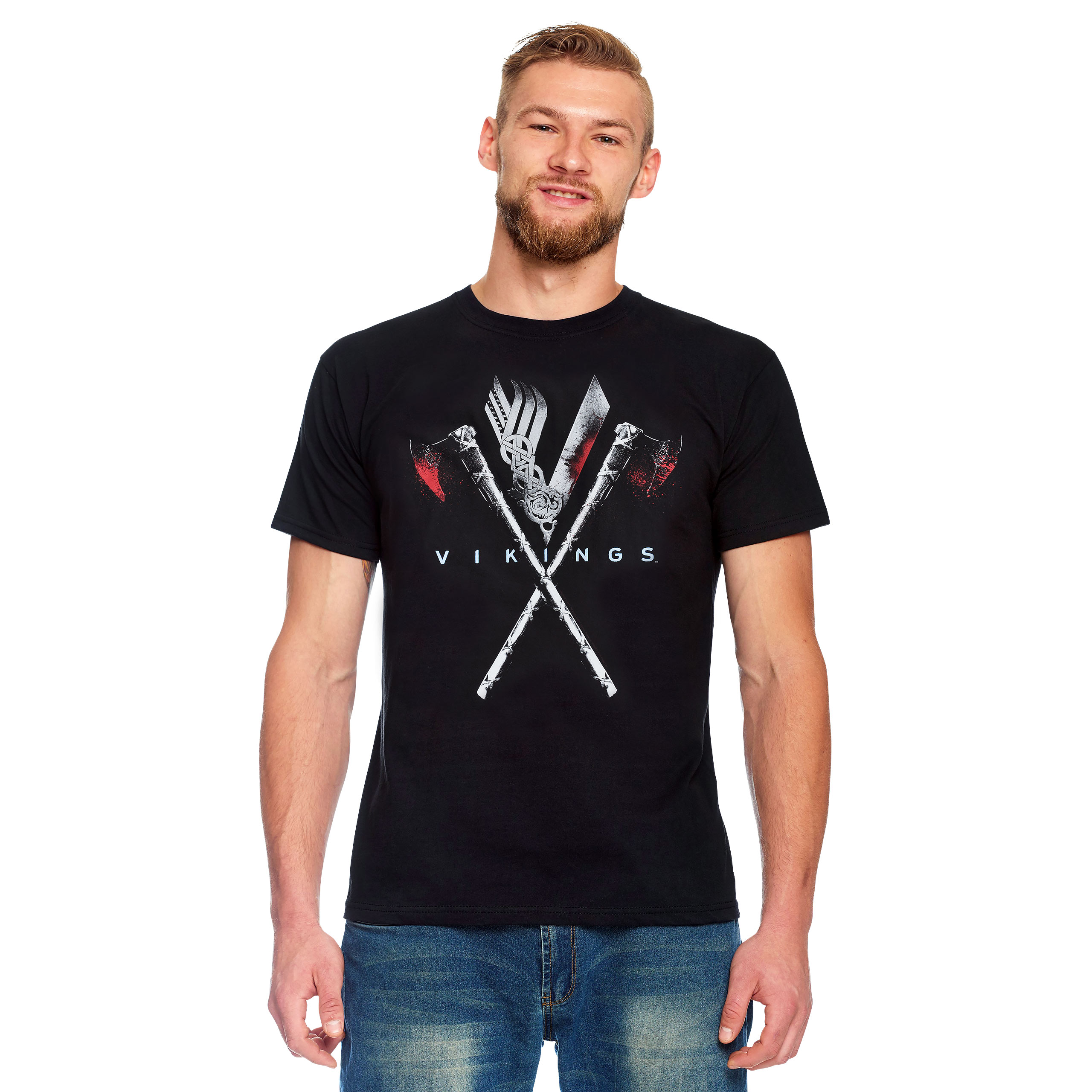 Vikings - Bloody Axe T-Shirt Black - S - Black