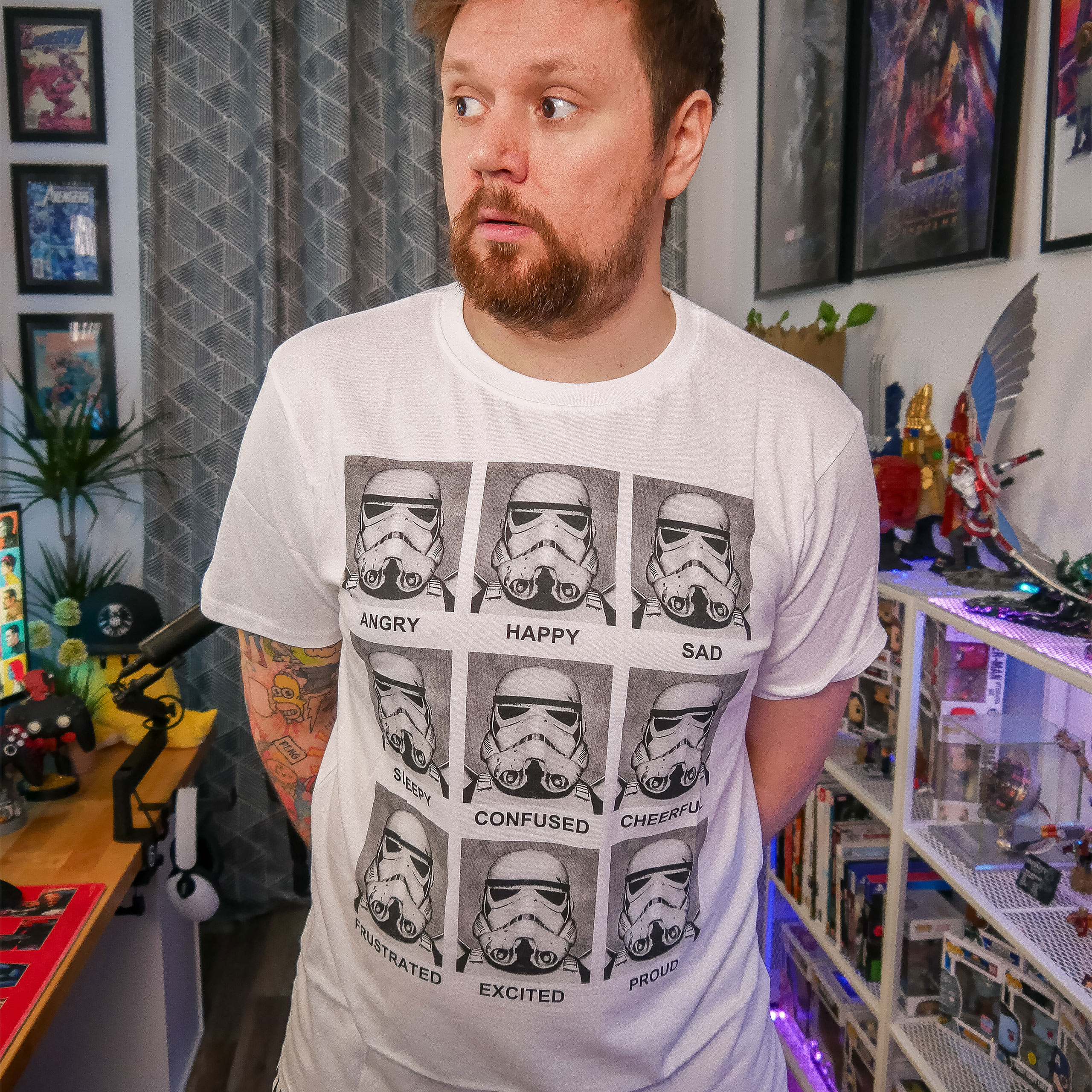 Star Wars - T-shirt Multifaccia Stormtrooper bianca - S - Bianco