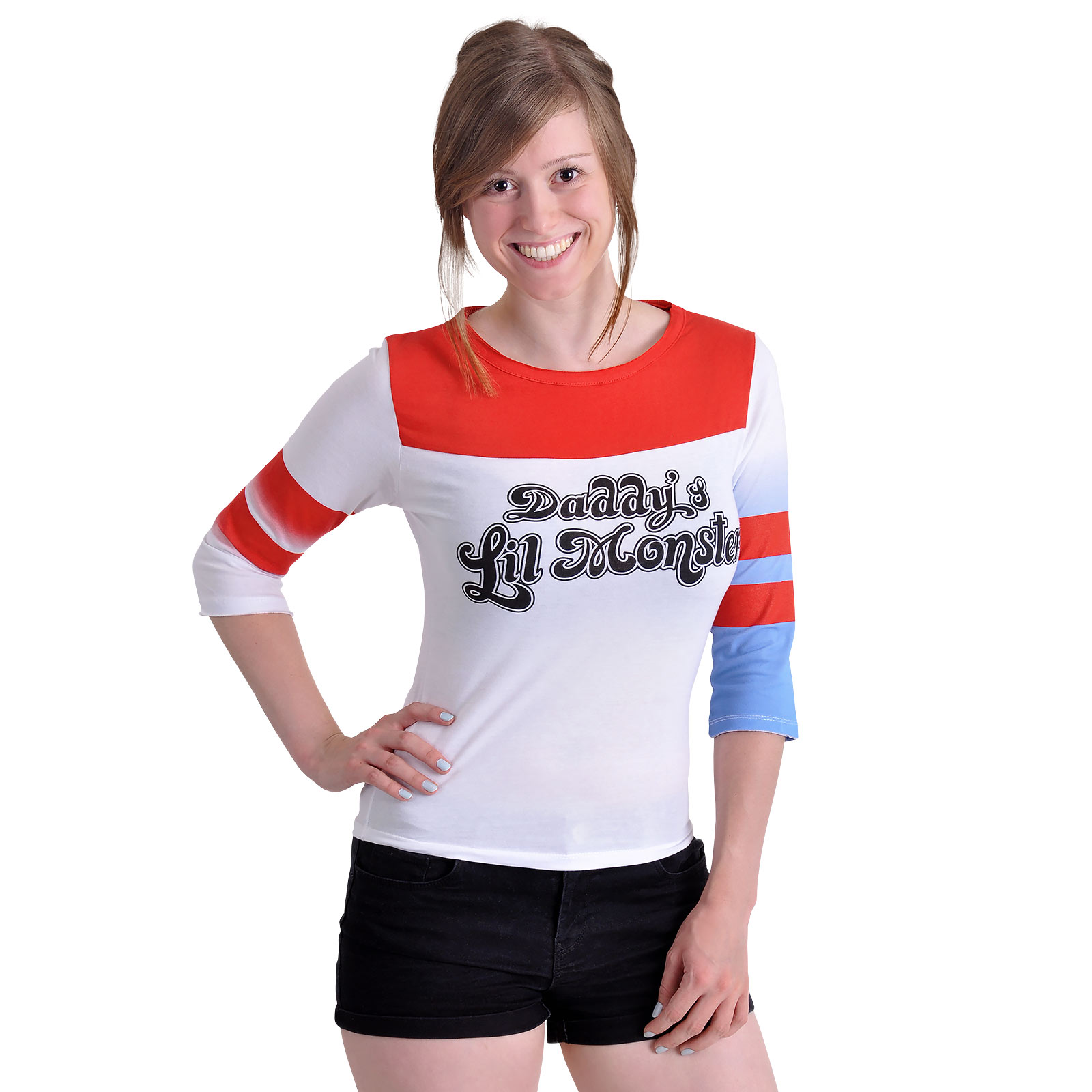 Suicide Squad - Maglia a maniche lunghe Harley Quinn - M - Blu,Rosso,Bianco