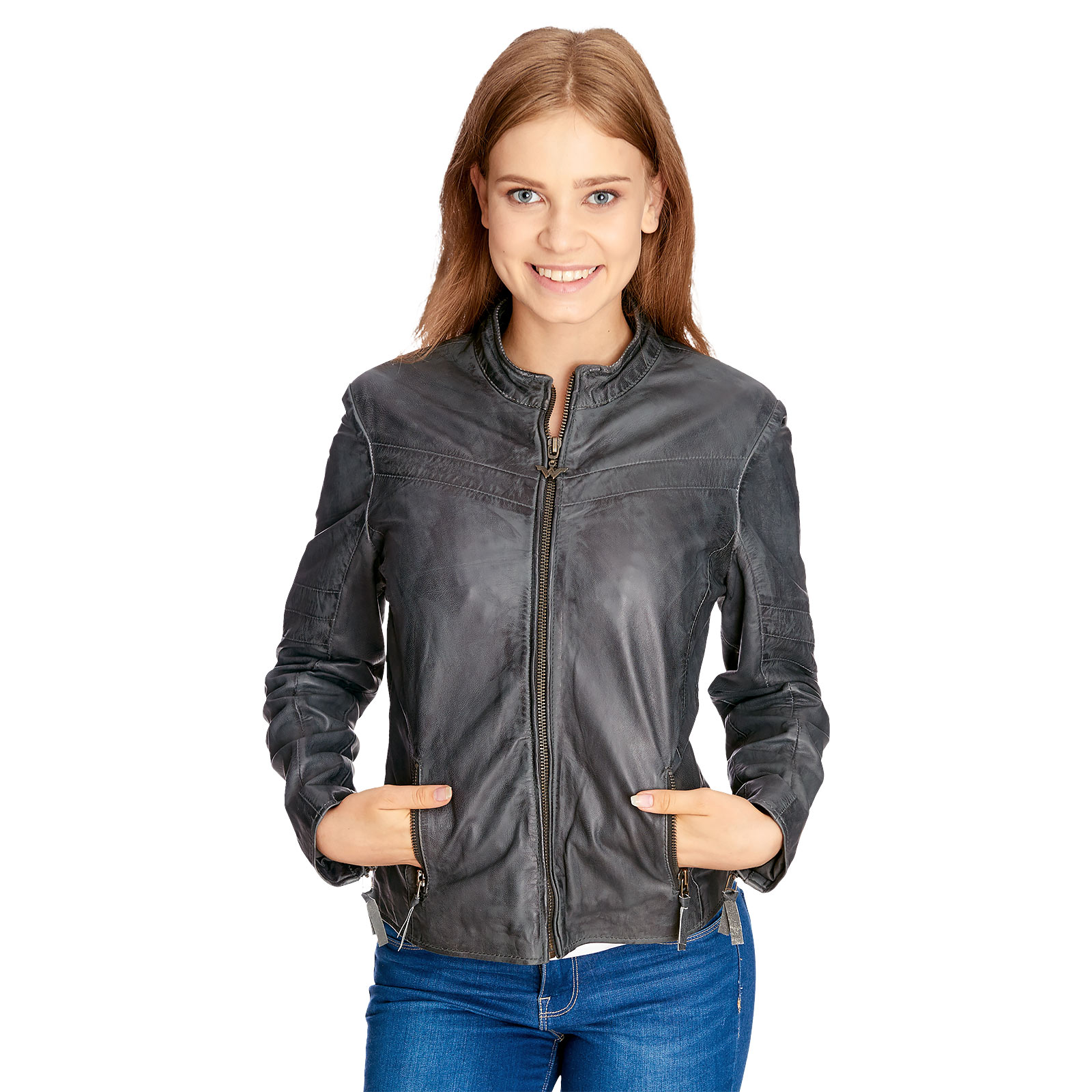 Wonder Woman - Giacca di pelle grigia con logo - XS - Grigio