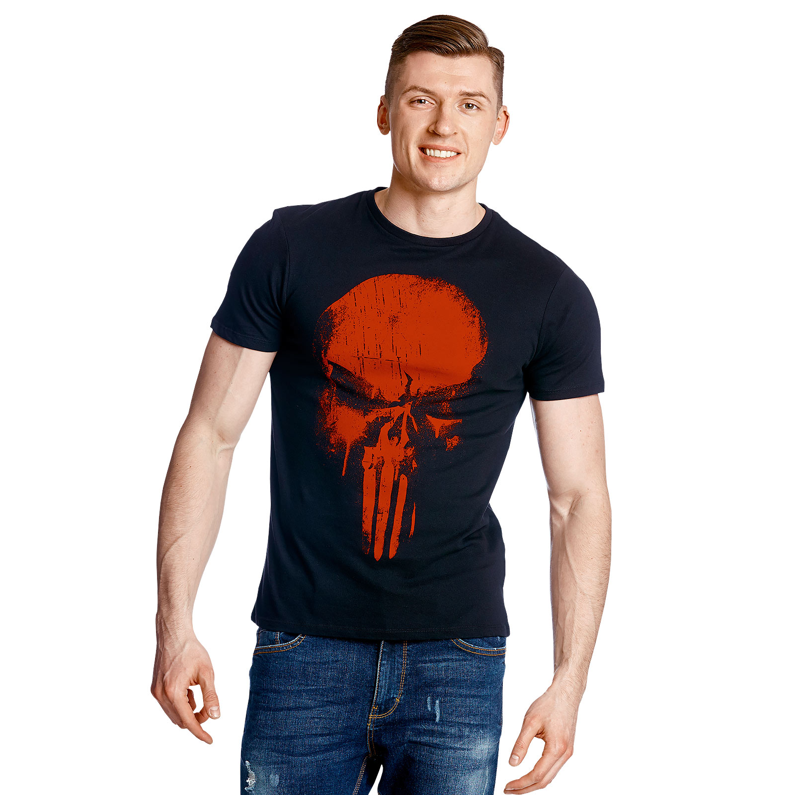 Camiseta negra Punisher vs. Daredevil - S - Negro