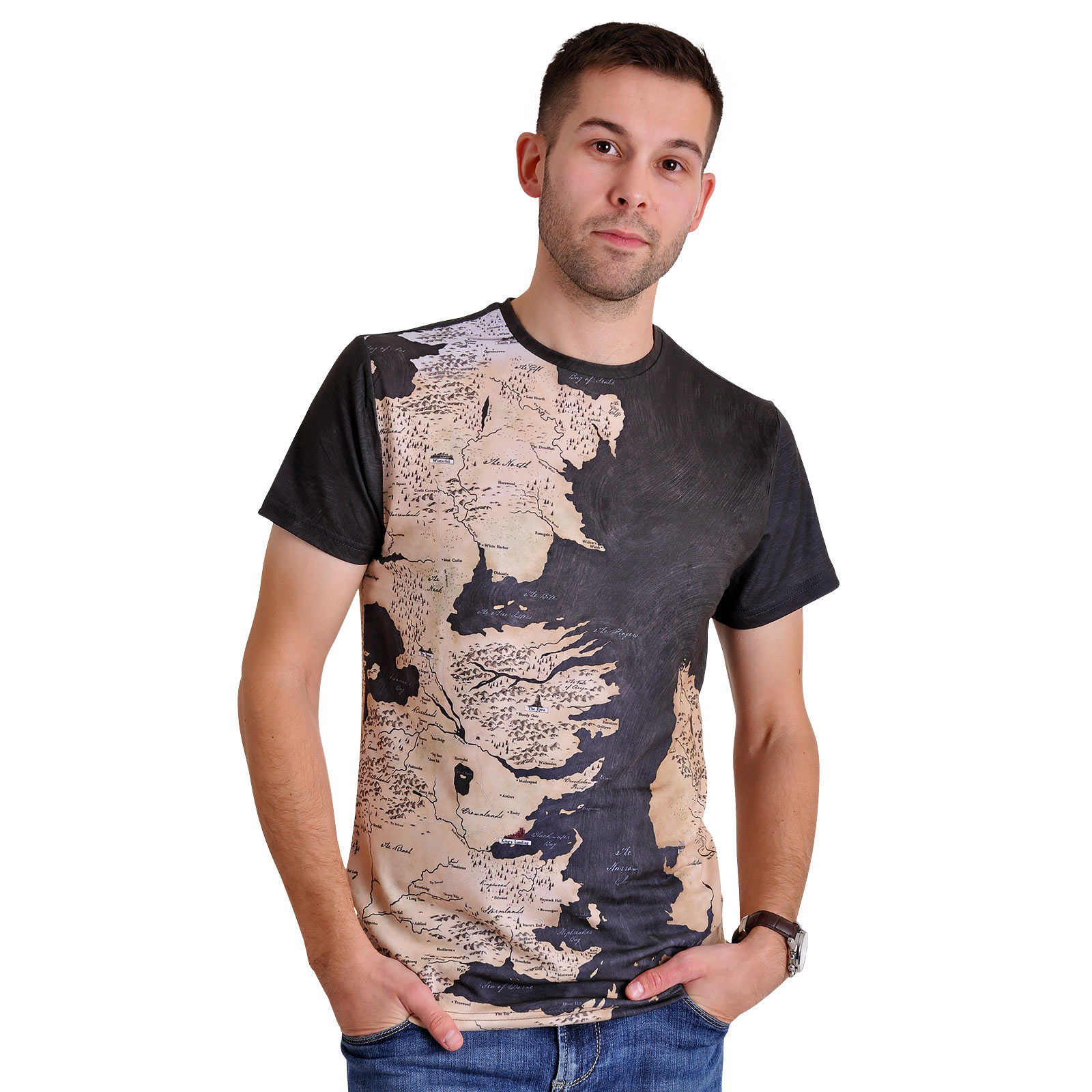Game of Thrones - Westeros en Essos T-Shirt - S - Zwart
