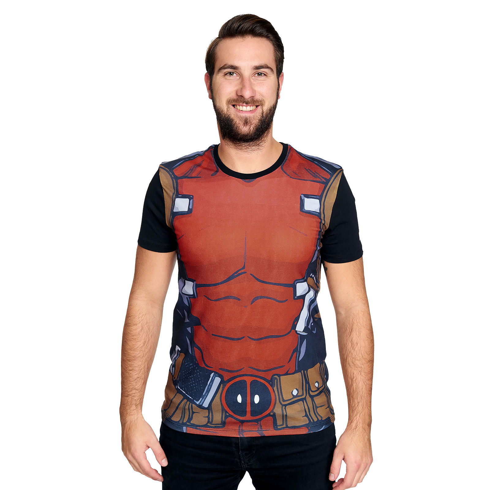 Deadpool - T-shirt Lookalike - M - Nero,Rosso