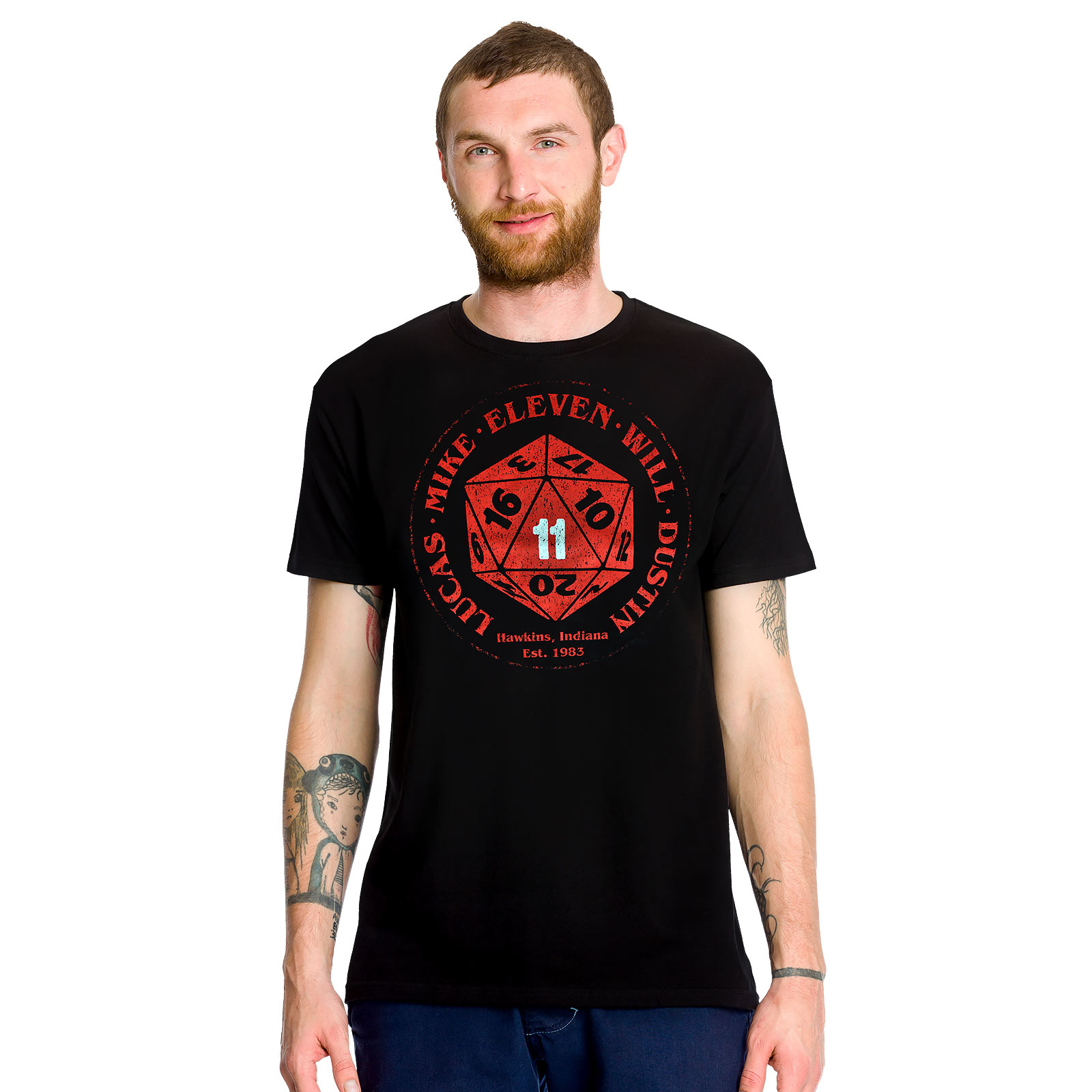 Eleven Dice T-Shirt voor Stranger Things Fans - XXL - Zwart