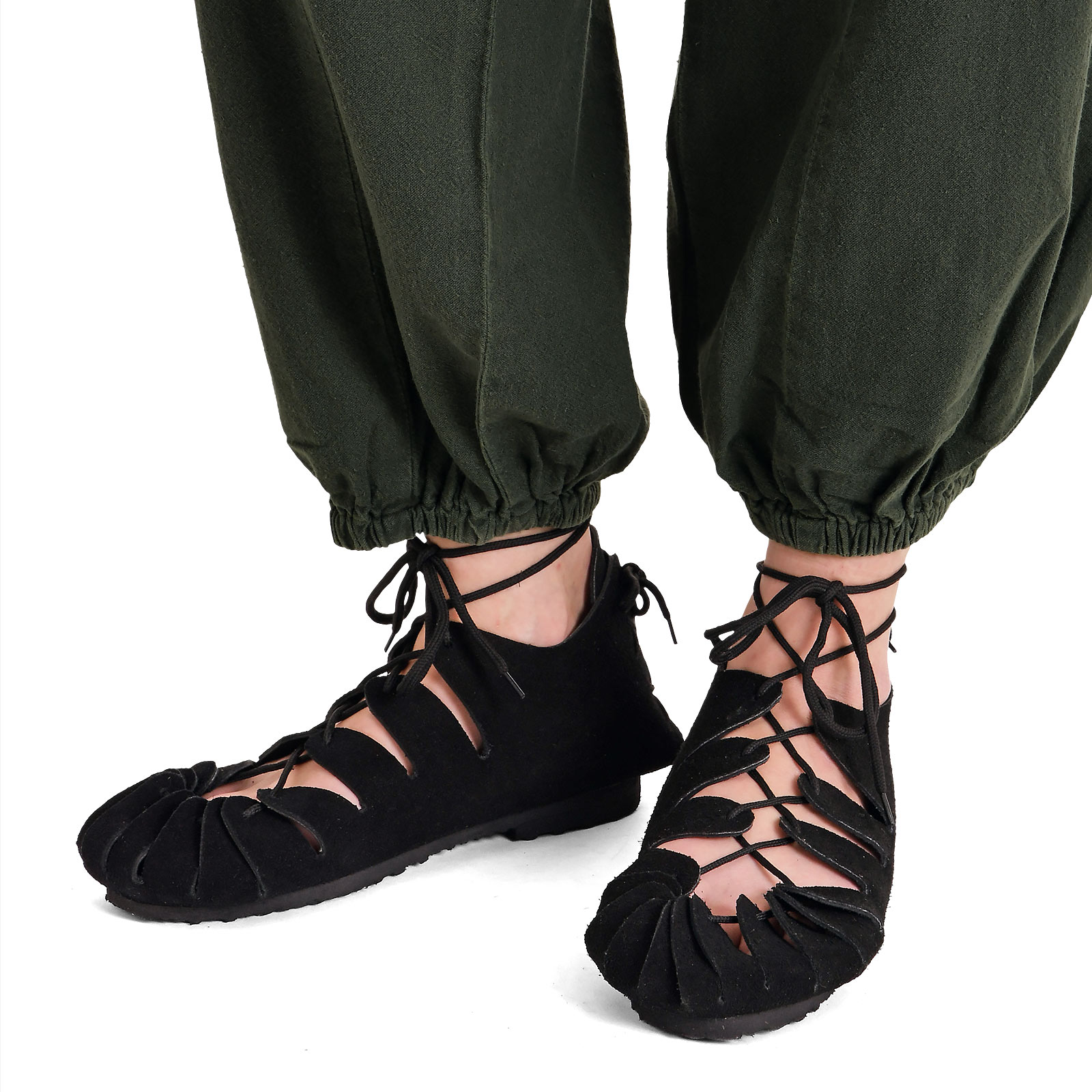 Chaussures de lien médiévales noires - 48