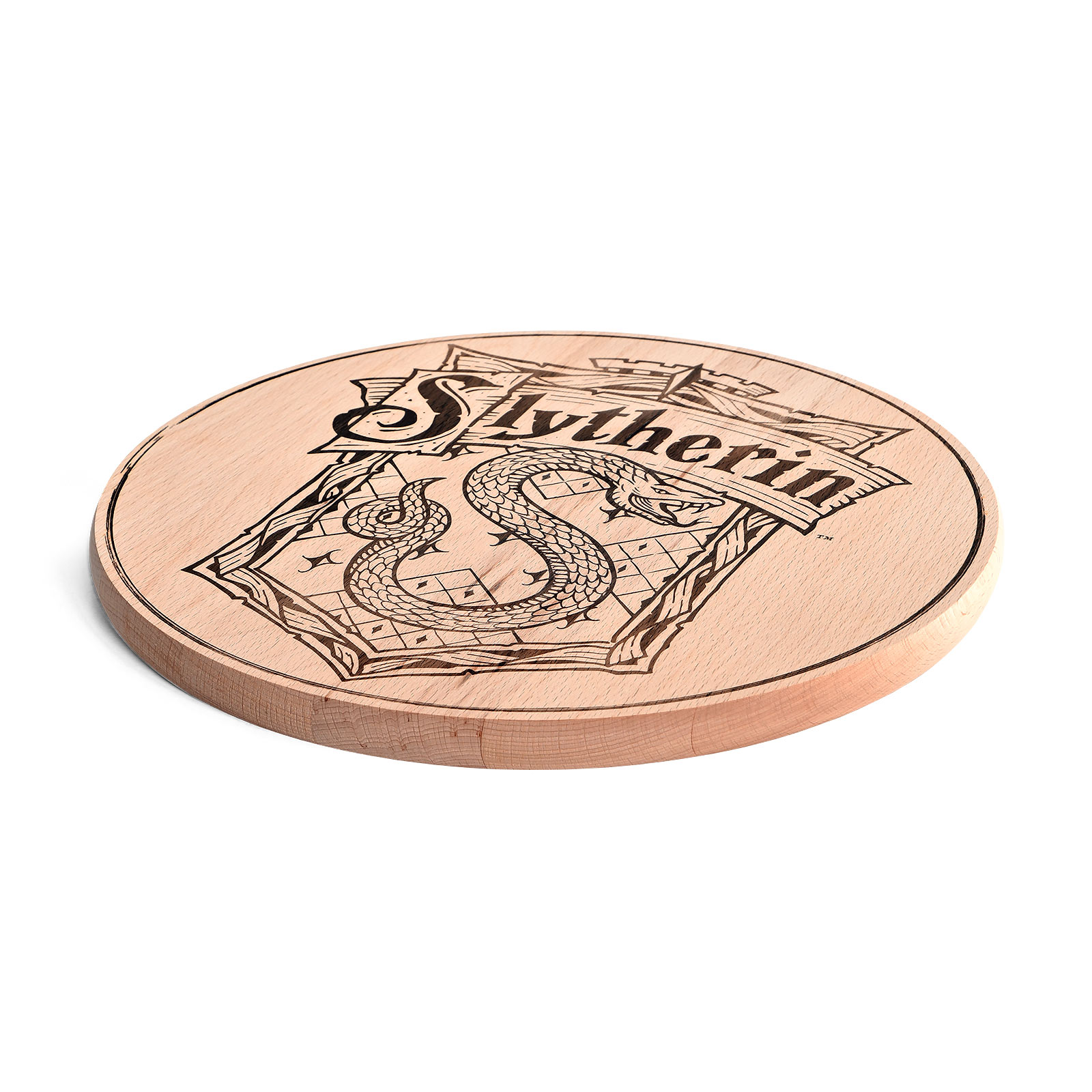 Harry Potter - Tabla de cortar de haya con escudo de Slytherin