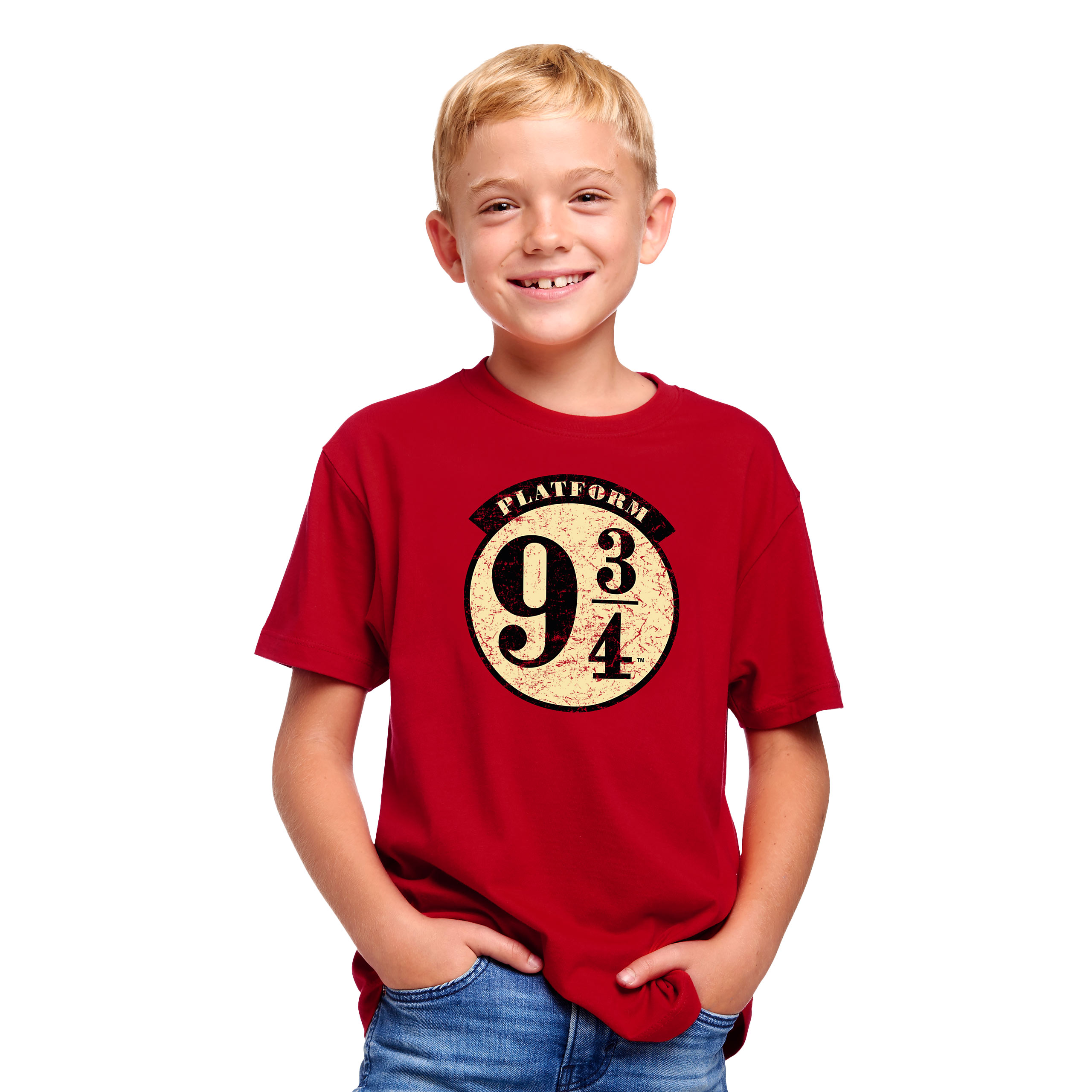 Harry Potter - 9 3 4 T-shirt kinderen rood - 110 116 - Rood