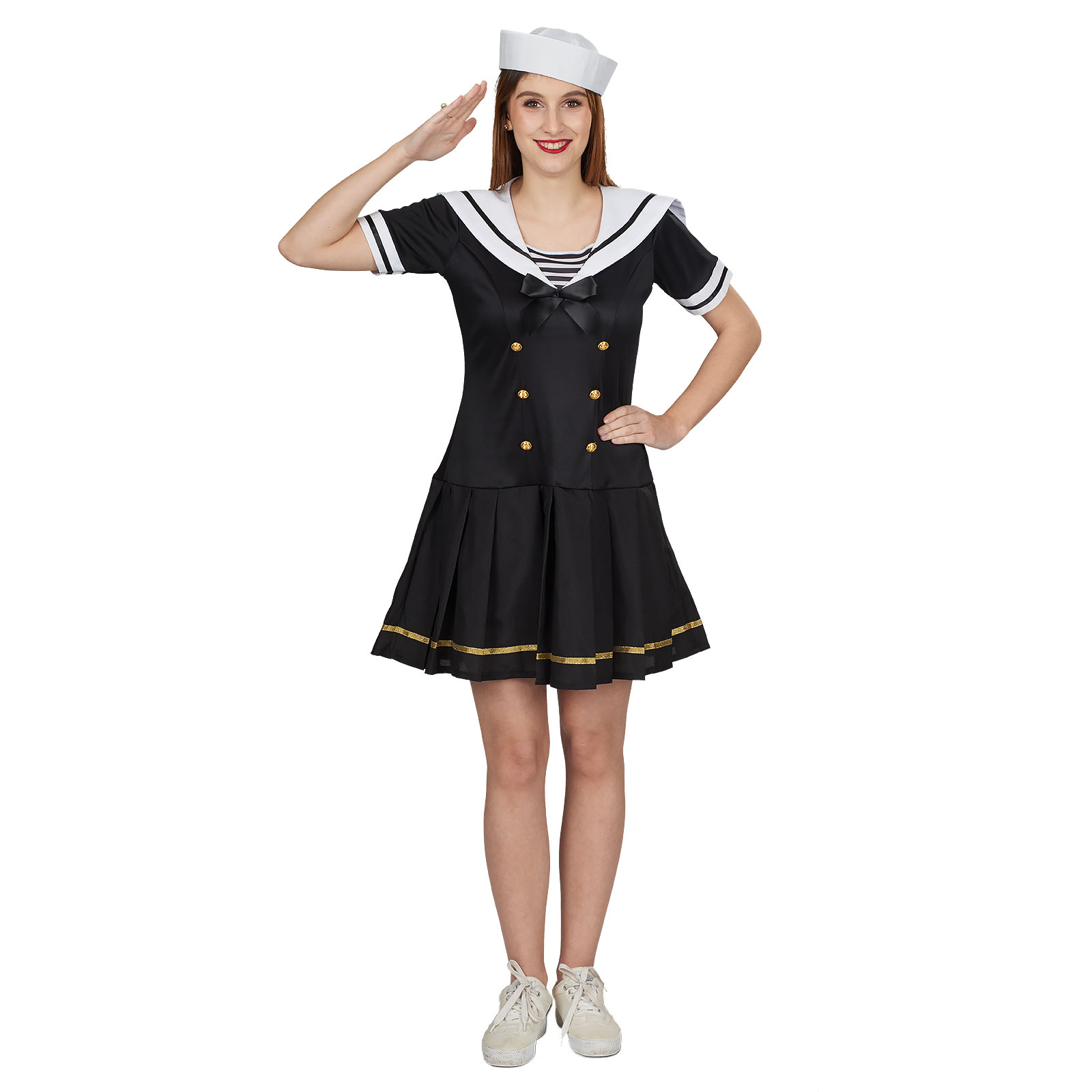 Sailor Girl Costume Women Black - 36 38 - Black,White