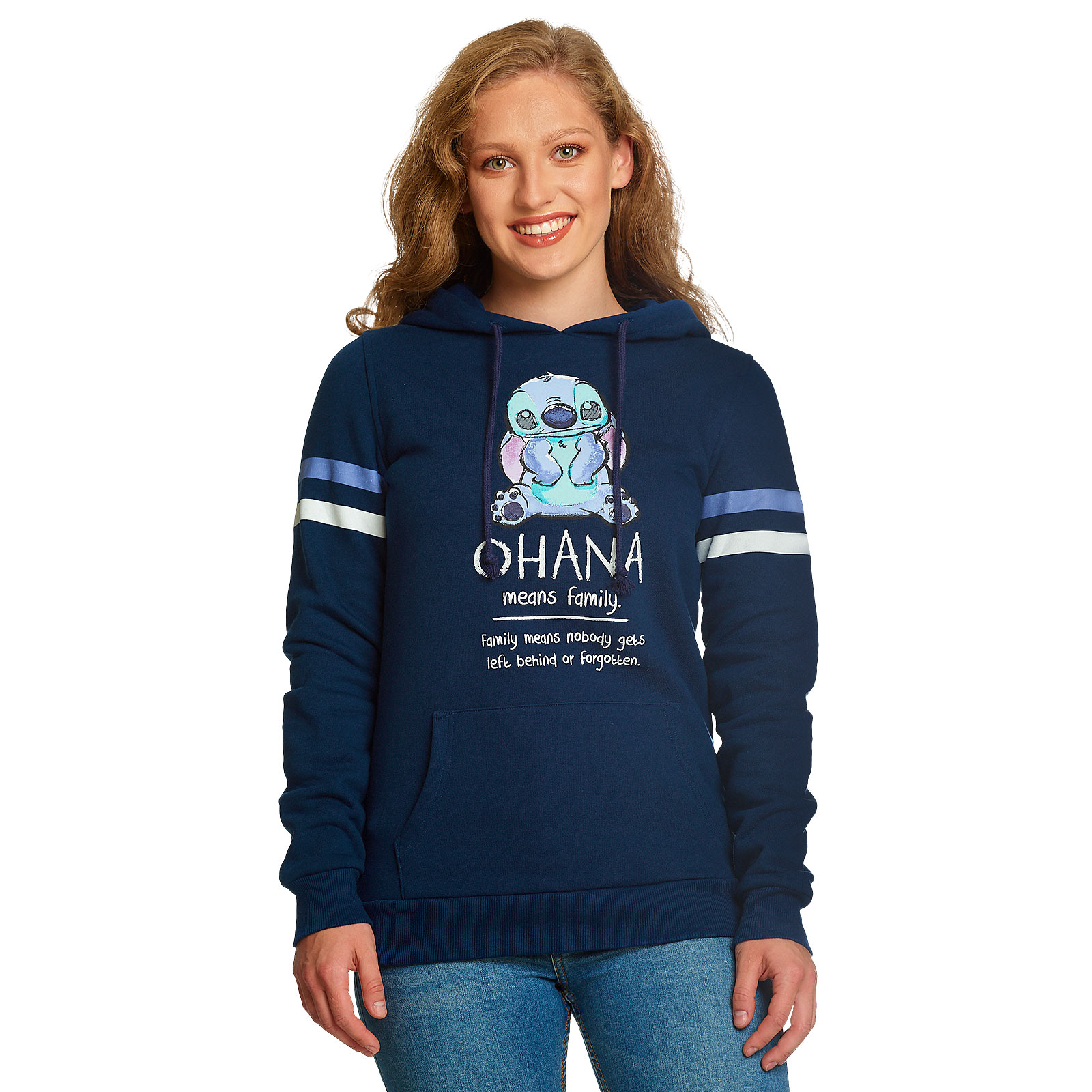 Lilo & Stitch - Ohana Means Family Sweat à Capuche Femme Bleu - L - Bleu