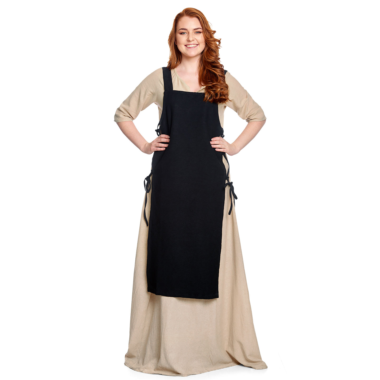 Mittelalter Überkleid Aleiga schwarz - S M - Schwarz