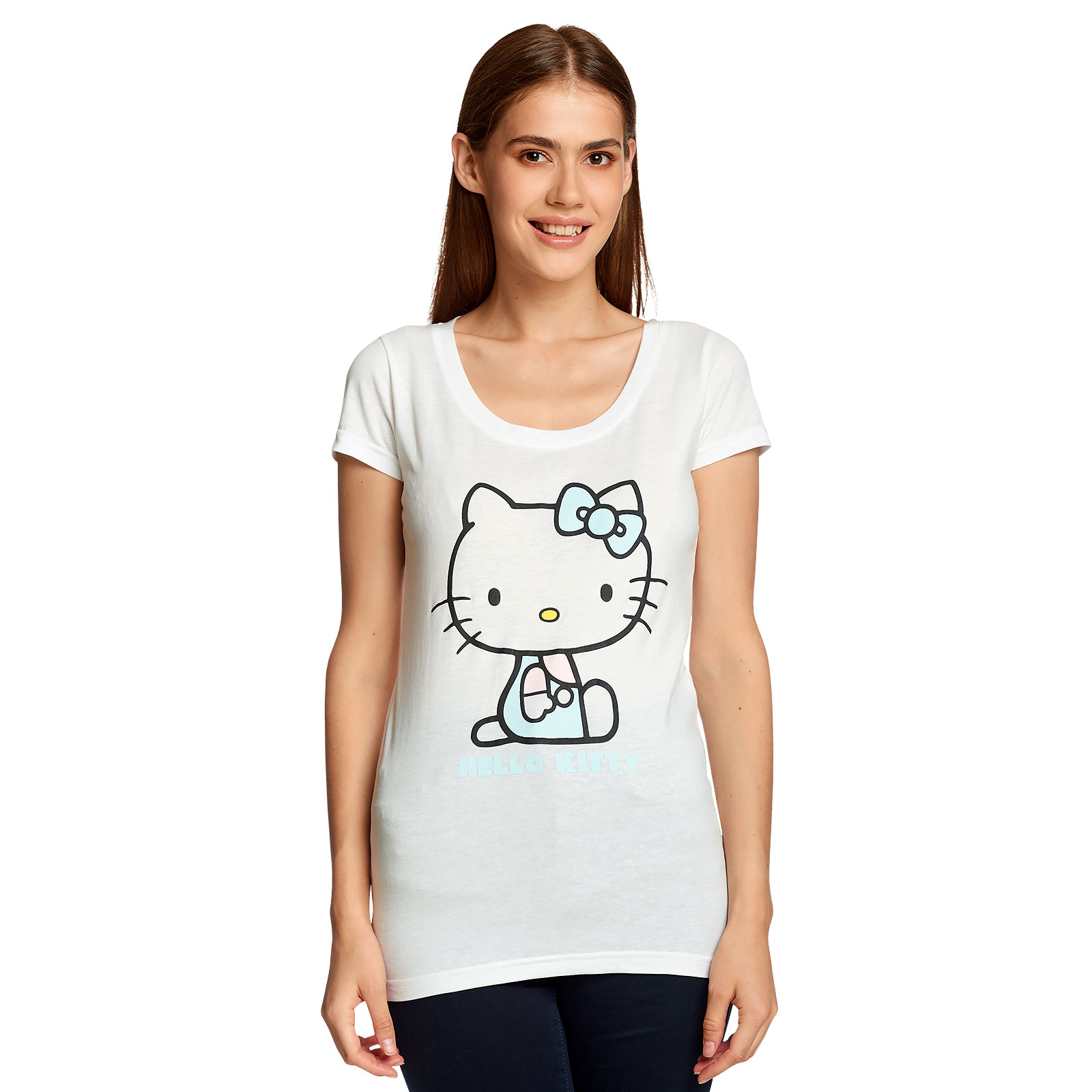 Hello Kitty - Pastel Kitty Dames T-shirt Wit - S - Wit - Sanrio
