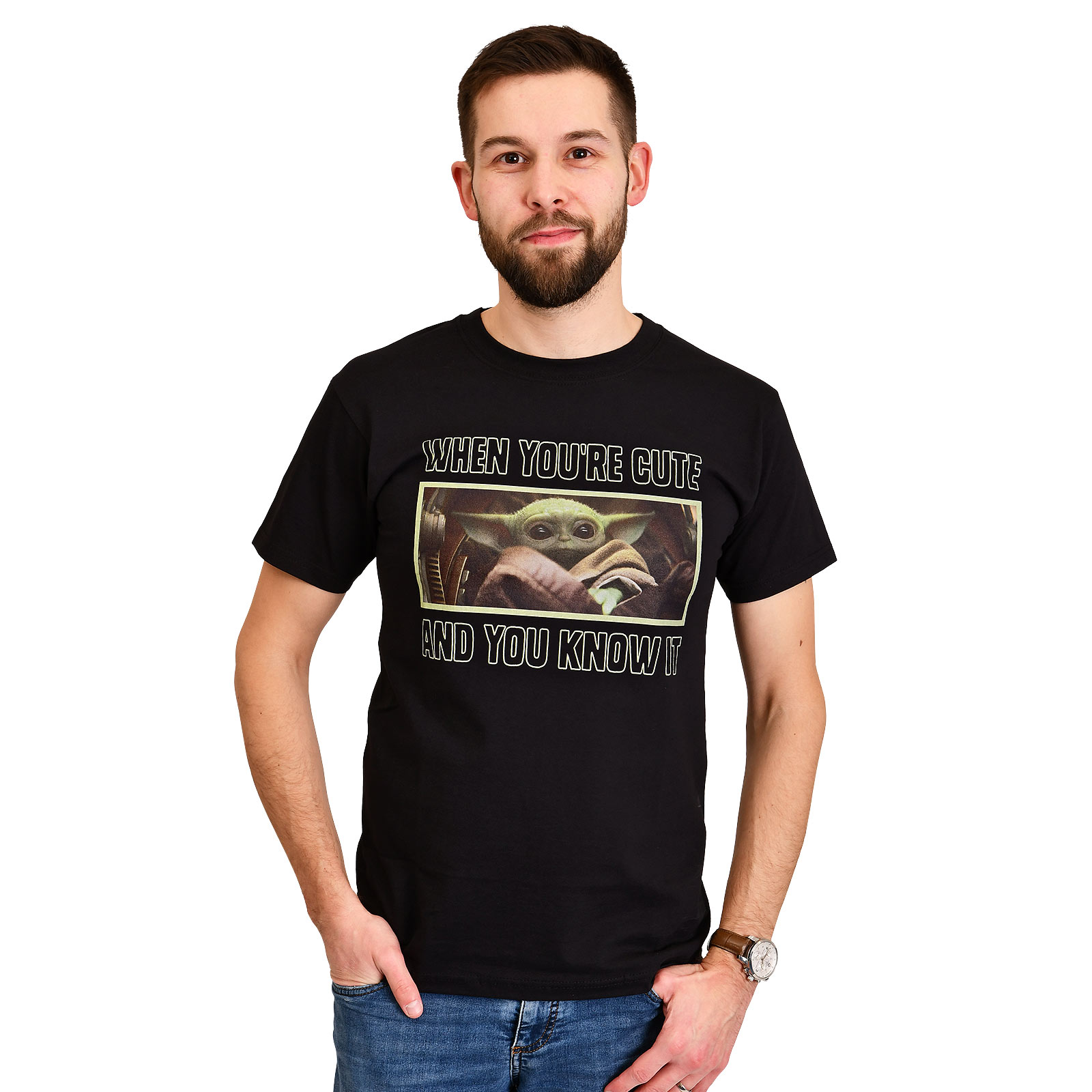 The Child Cute and You Know It T-Shirt - Star Wars The Mandalorian - L - Schwarz