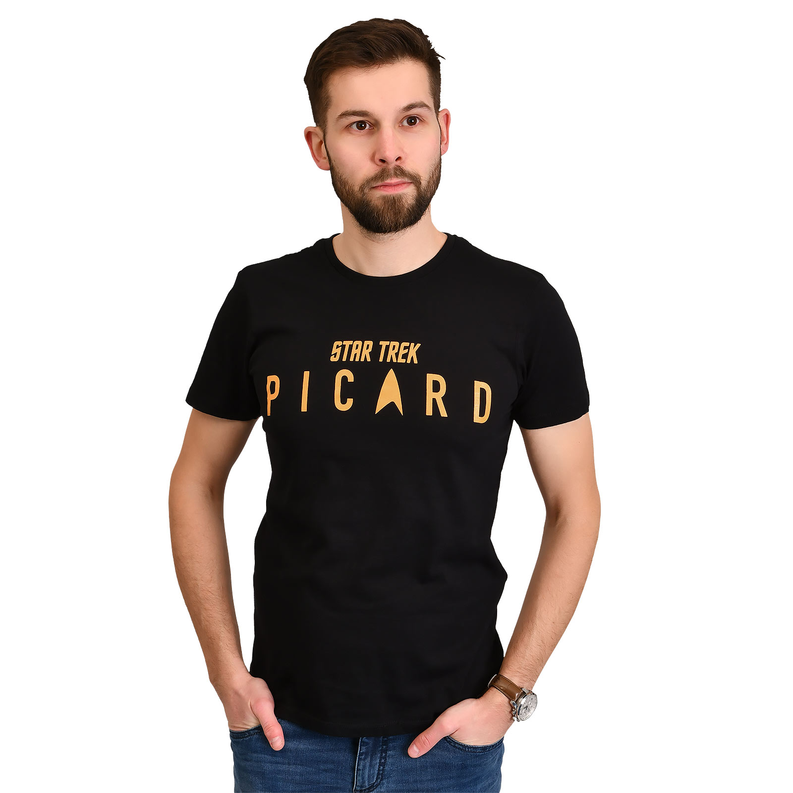 Star Trek - Camiseta negra con logo de Picard - S - Negro