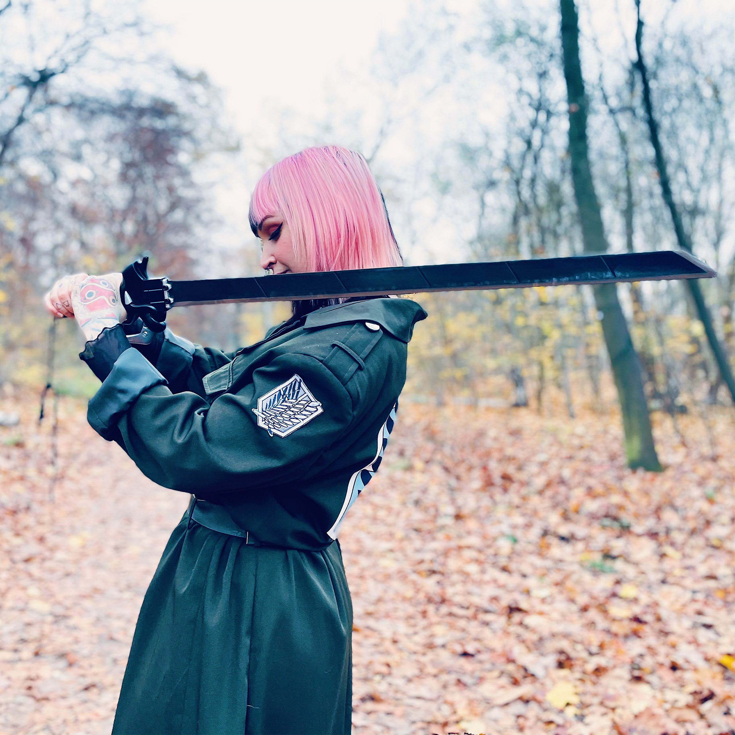 Half-Blade Sword Replica with Sheath for Attack on Titan Fans