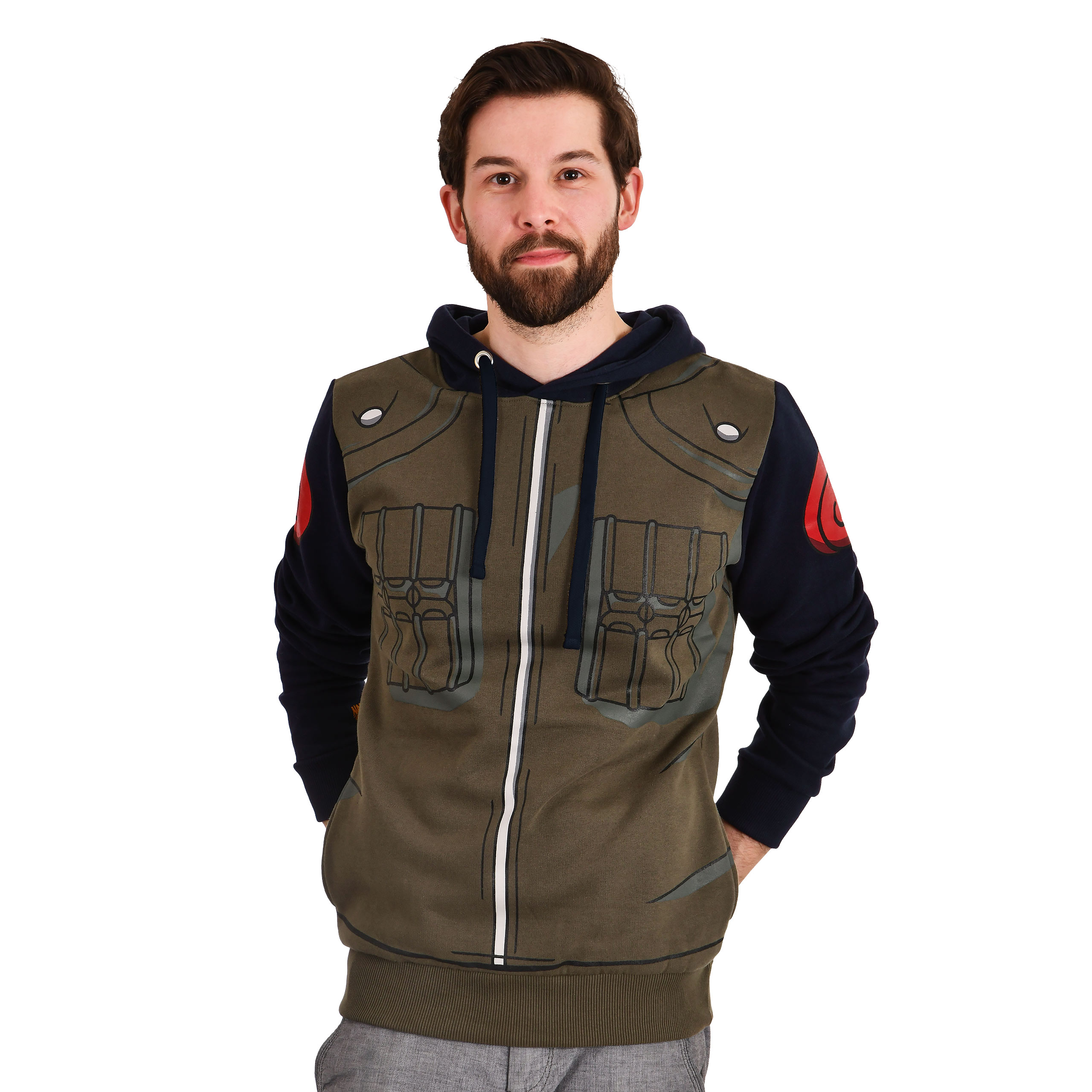 Naruto - Felpa con cappuccio Kakashi Hatake - XXL - Blu,Verde