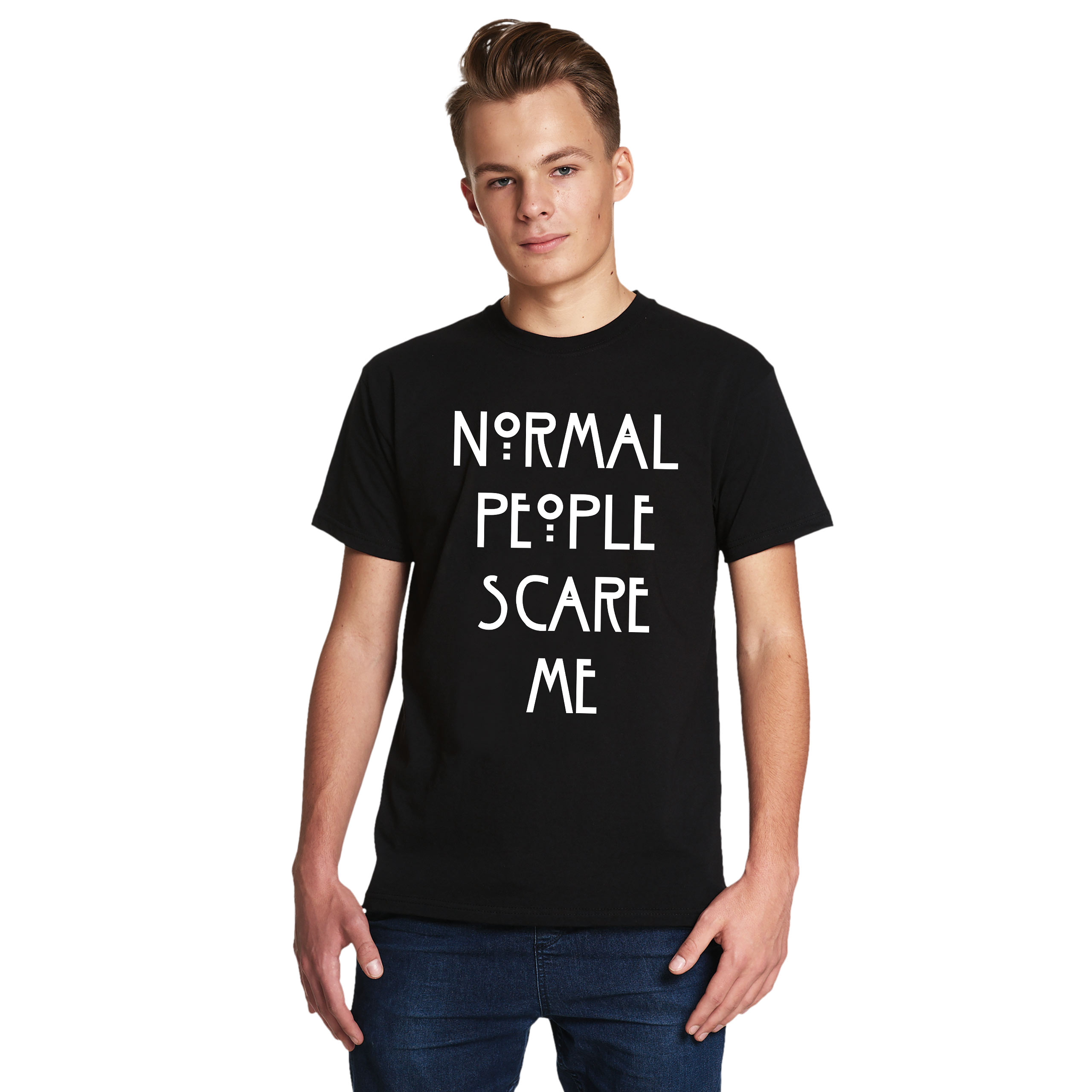 Normal People Scare Me T-Shirt für American Horror Story Fans schwarz - M - Schwarz