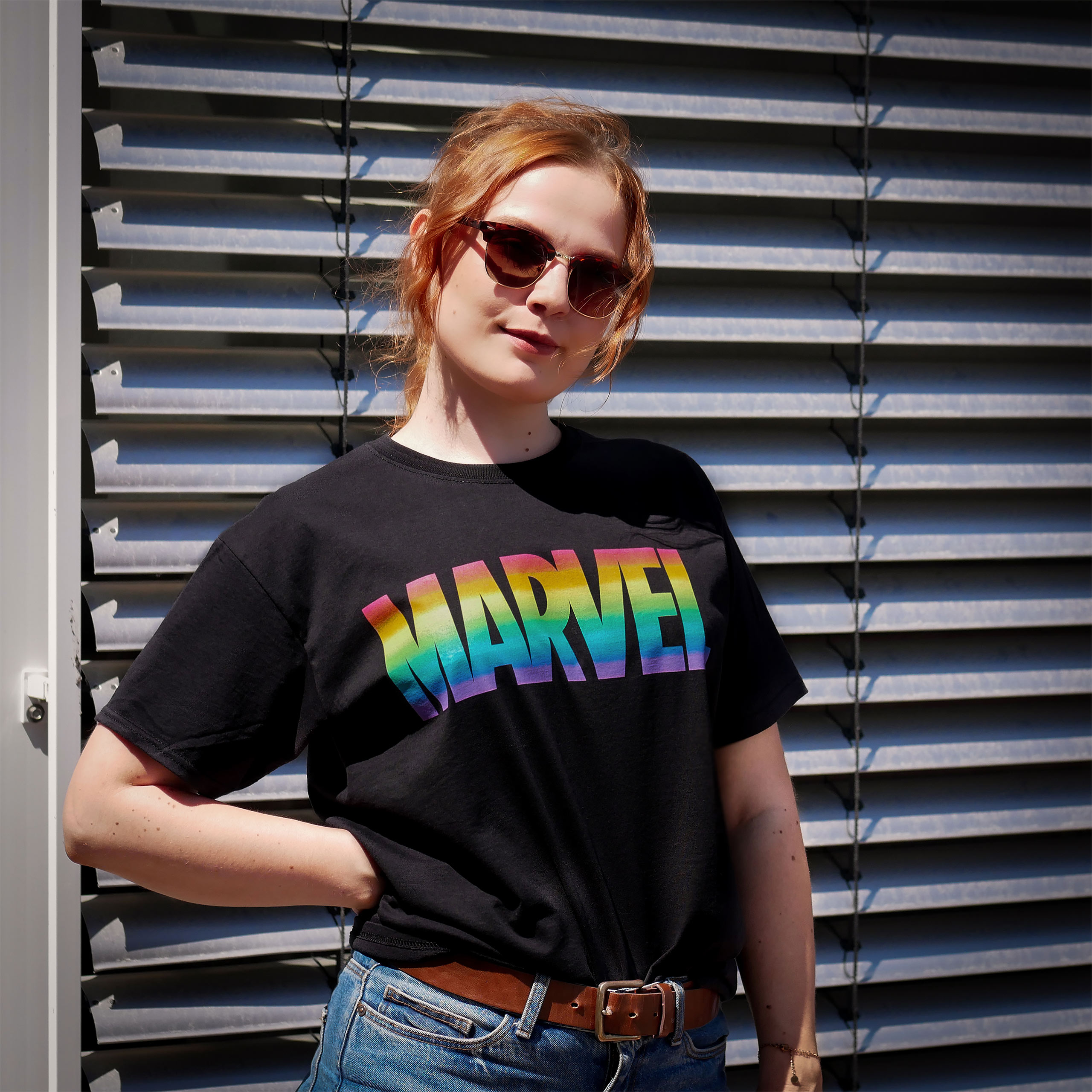 Marvel - Rainbow Pride Logo T-Shirt Zwart - M - Zwart