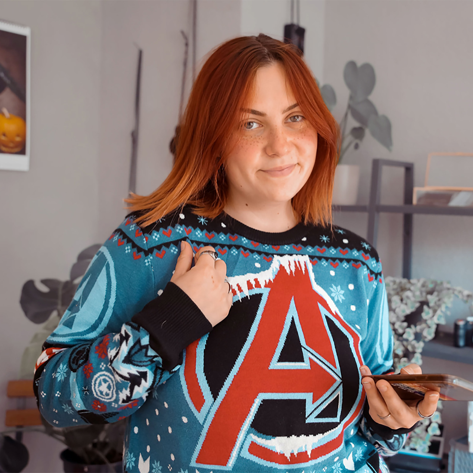 Avengers - Frost Logo Gebreide Trui - M - Zwart,Blauw