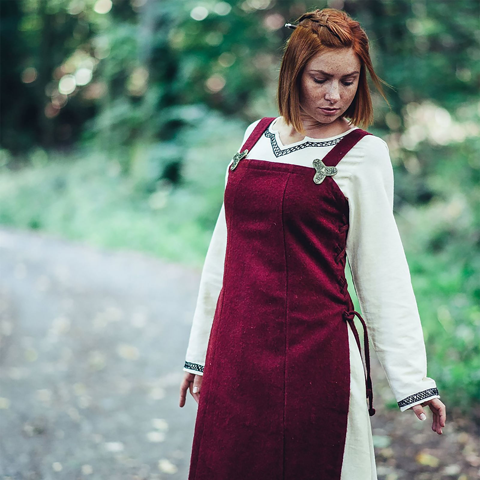 Vestido medieval Aila rojo - L XL - Rojo - Leonardo Carbone