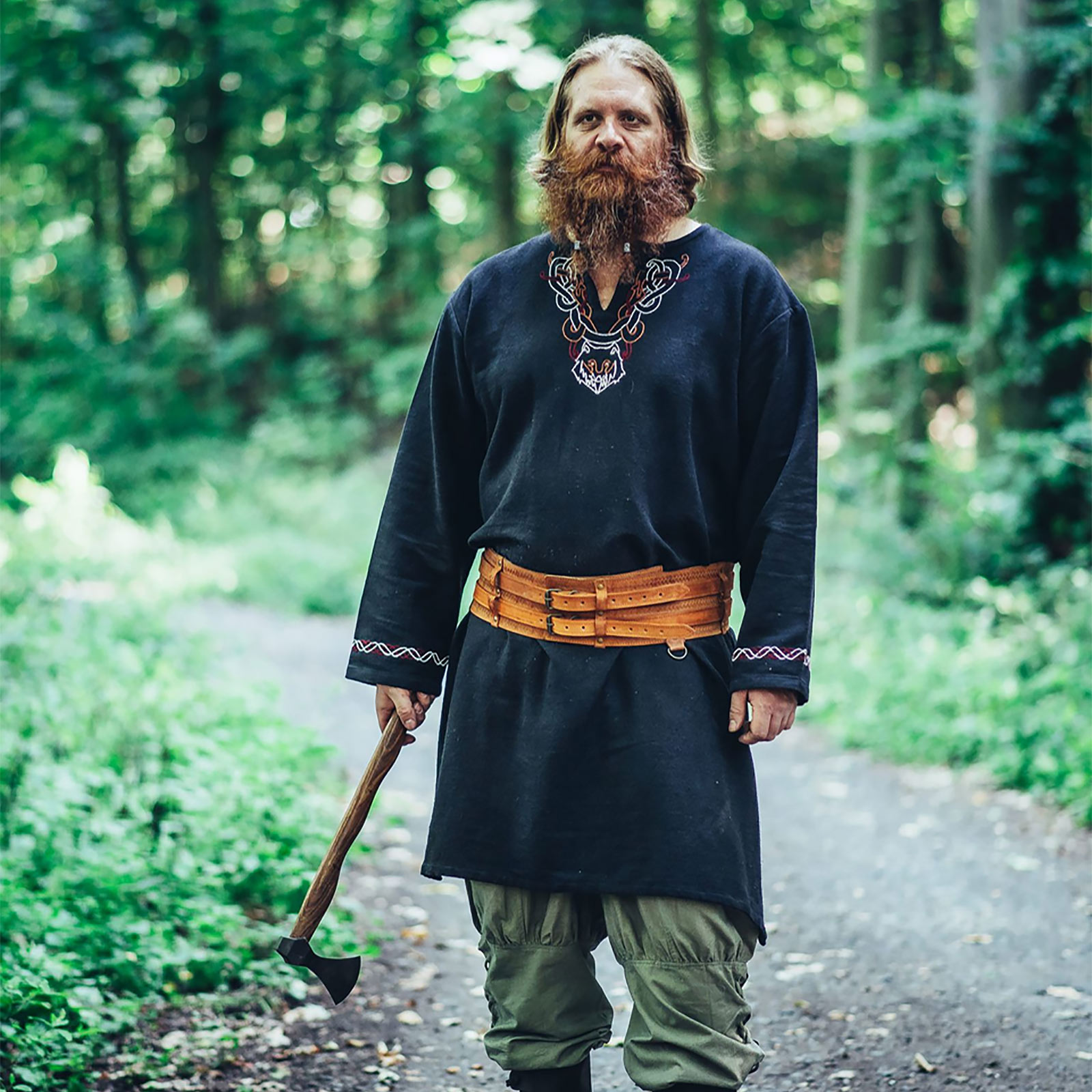 Túnica medieval Freki negra - XXXL - Negro - Leonardo Carbone