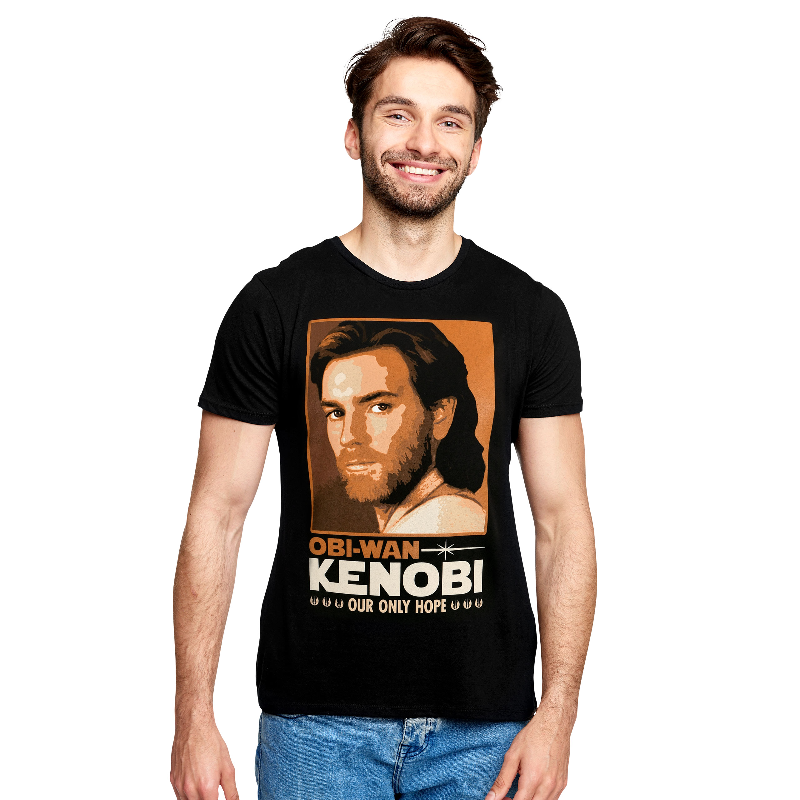 Star Wars - Obi Wan Kenobi La nostra unica speranza T-shirt nera - S - Nero