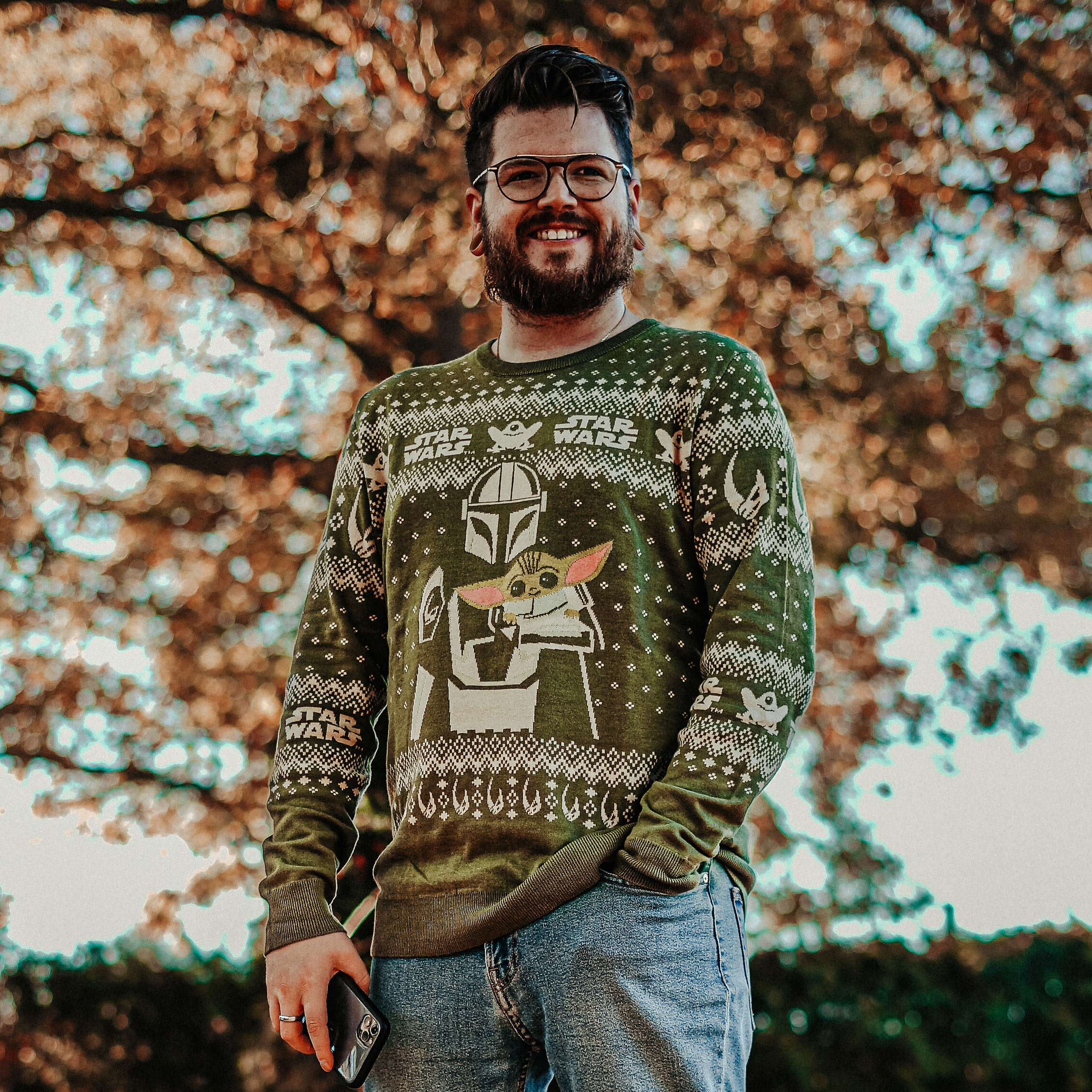 Pull en maille Mando et Grogu - Star Wars The Mandalorian - XXL - Vert