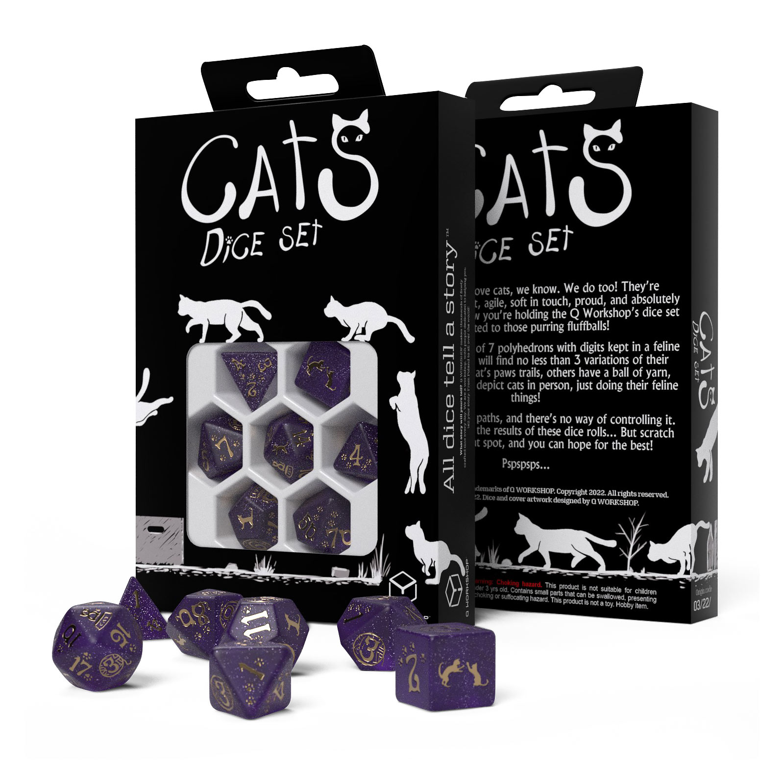 Cats - Purrito RPG Set di Dadi 7 pezzi