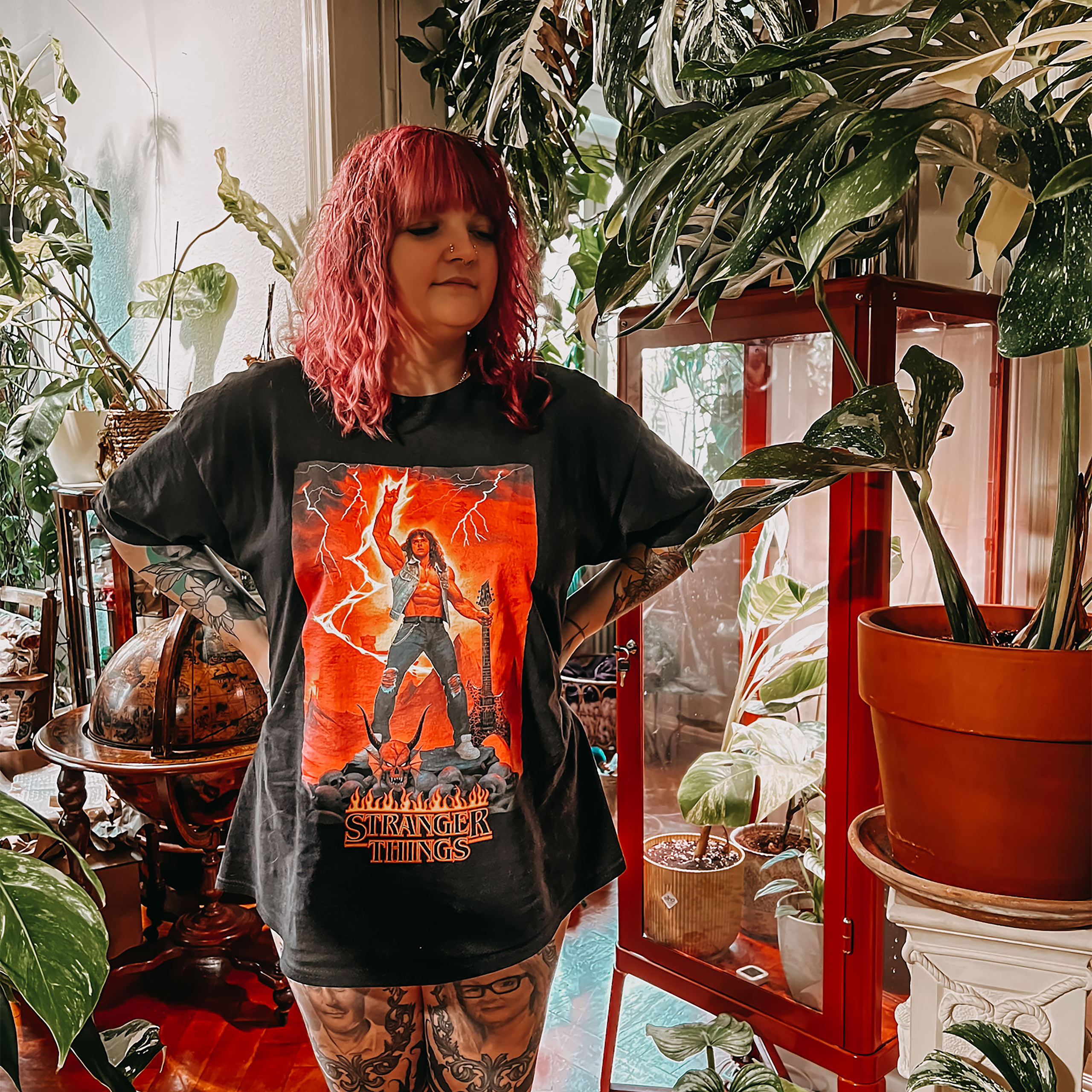 Stranger Things - T-shirt Eddie Rocks noir - XL - Noir