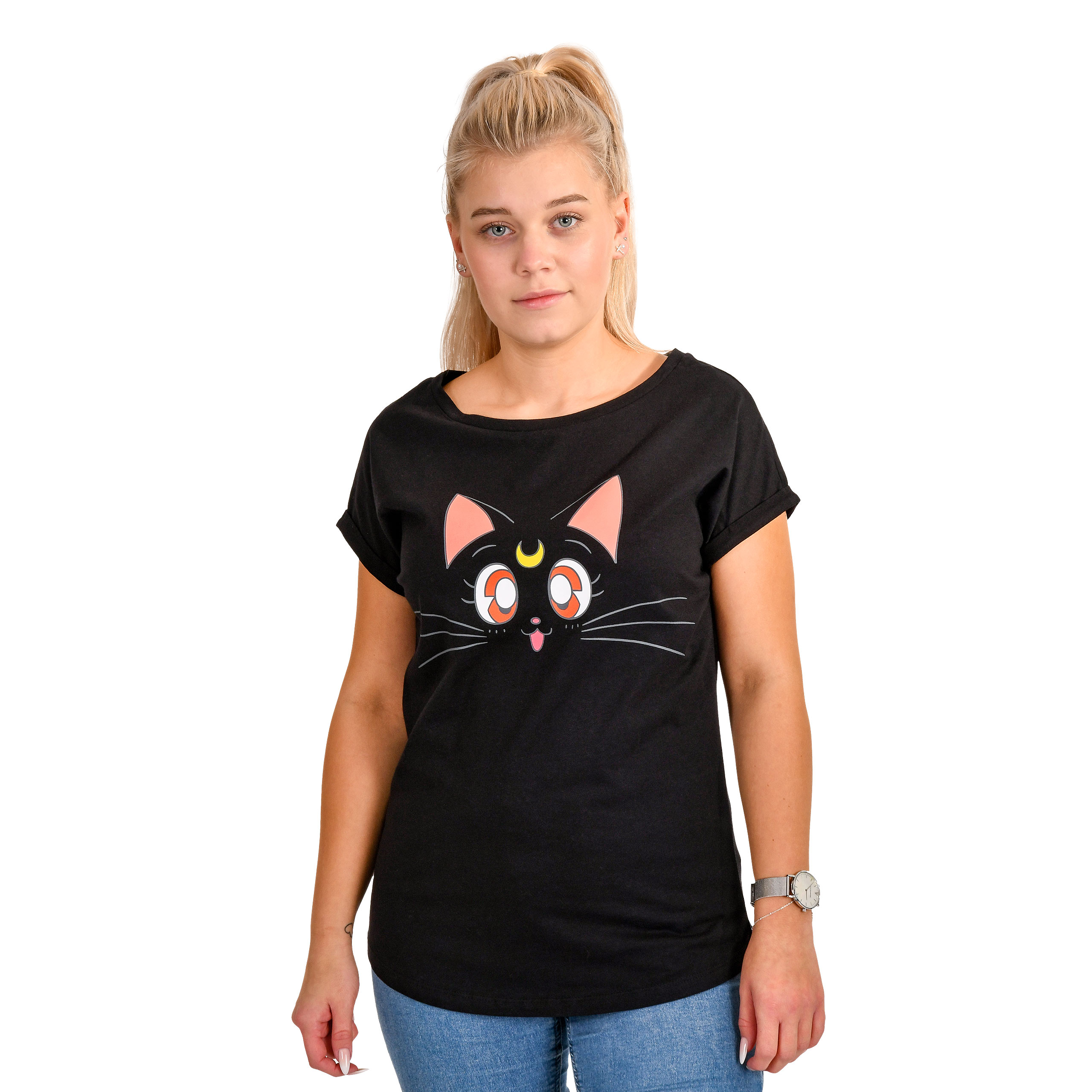 Sailor Moon - Luna T-Shirt Damen - L - Schwarz