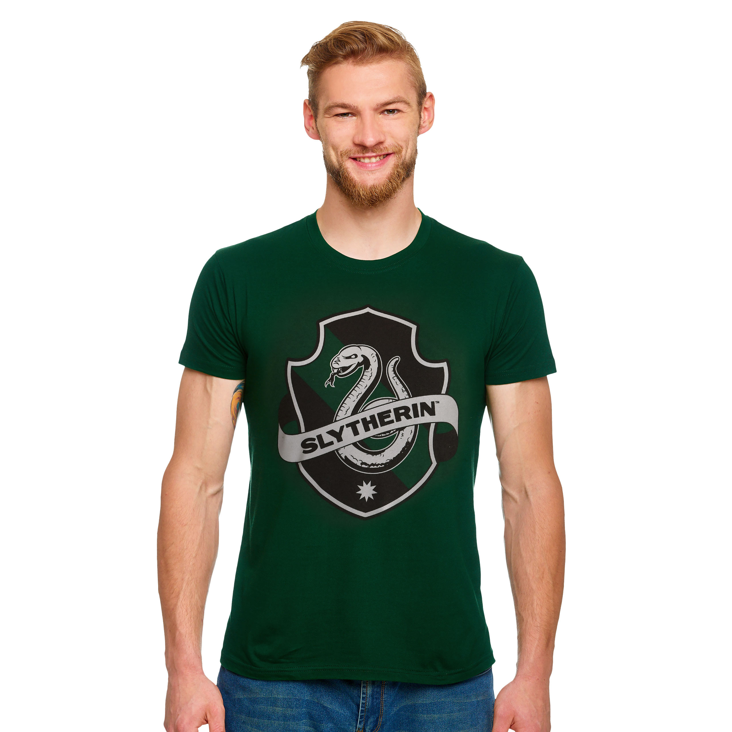 Slytherin Logo T-Shirt grün - Harry Potter - S - Grün