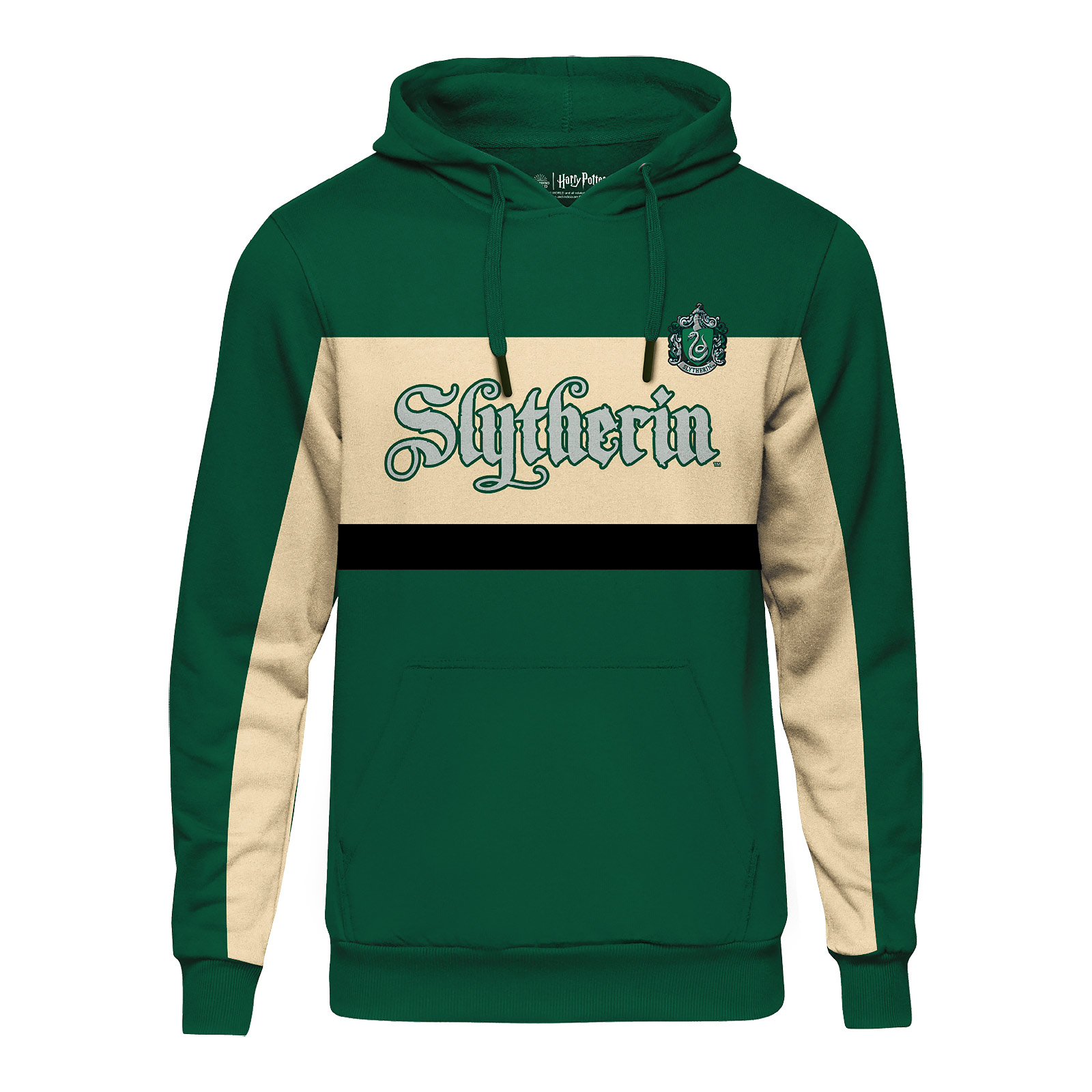 Harry Potter - Sweat à capuche Team Serpentard - S - Noir,Crème,Vert