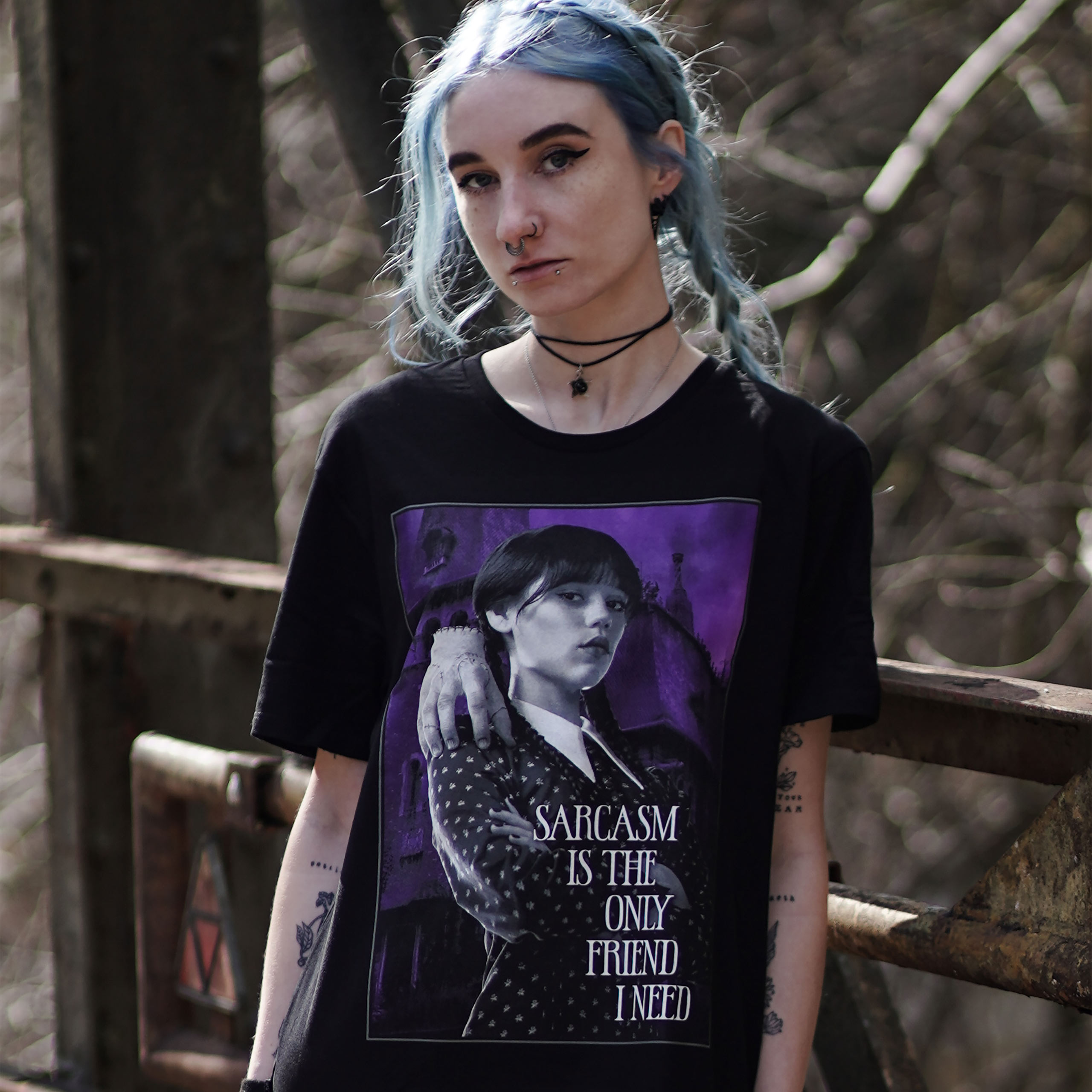 Wednesday - Sarcasm T-Shirt Black - M - Black