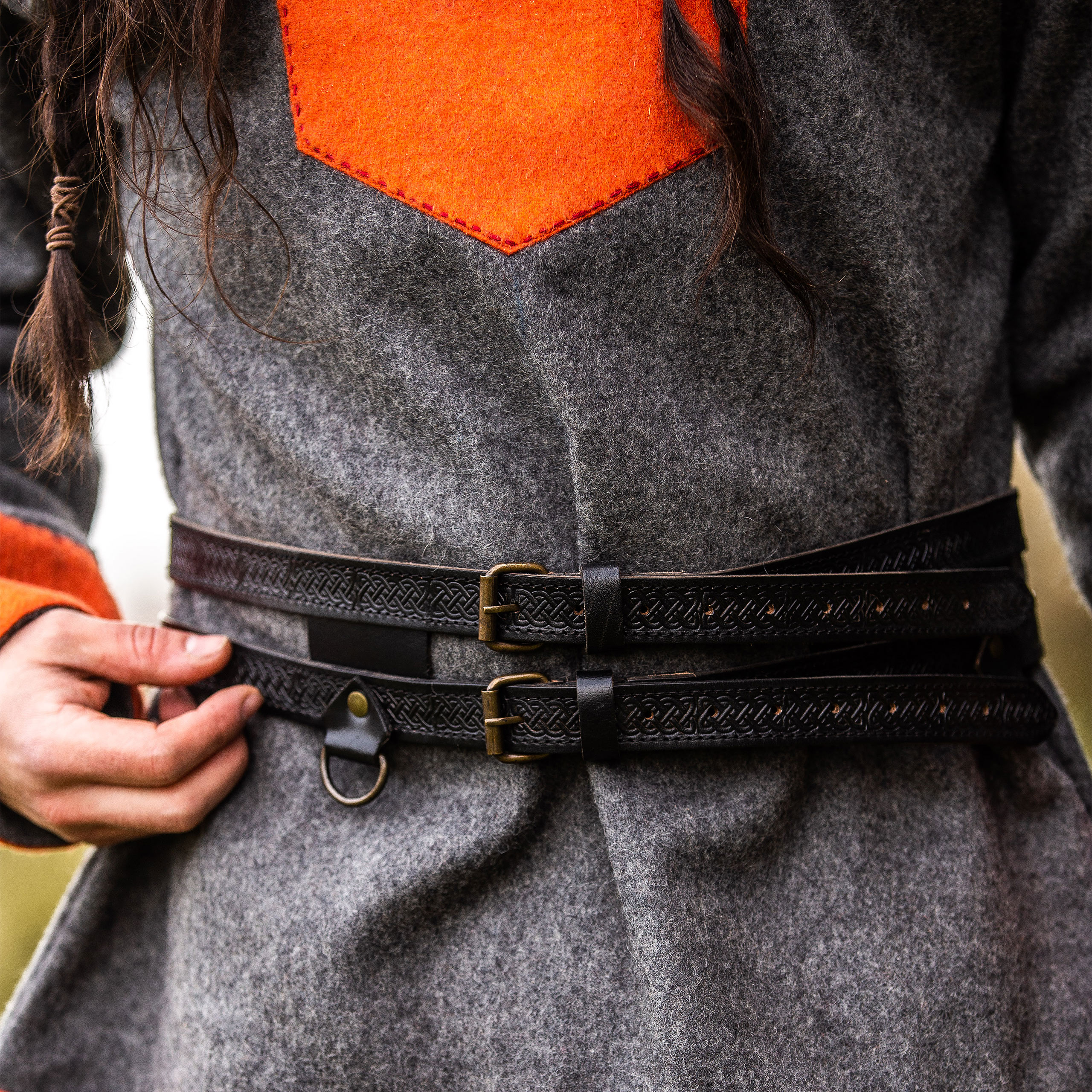 Medieval Belt Axel black - 120 cm - Leonardo Carbone