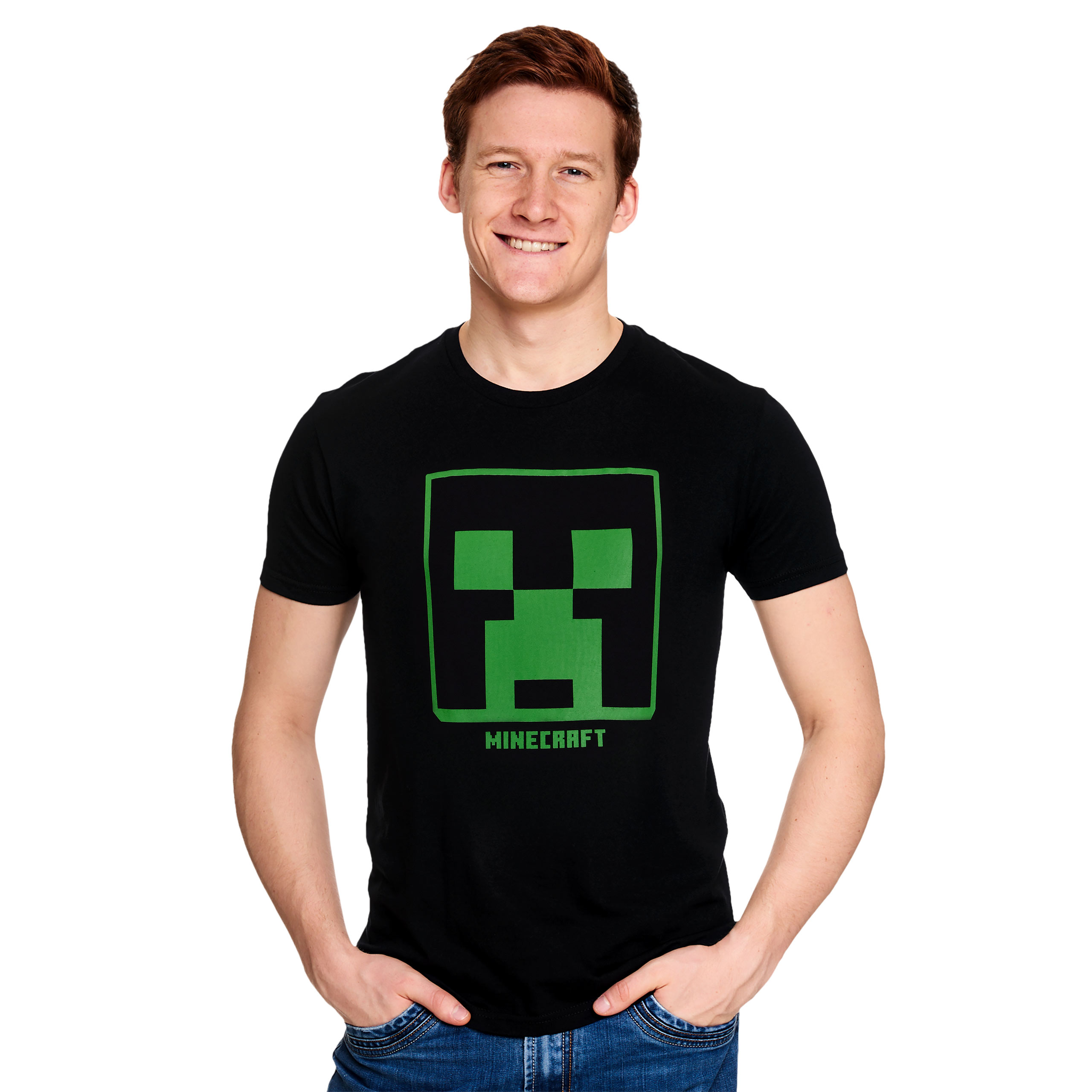 Minecraft - T-shirt nera con logo Creeper - XXL - Nero