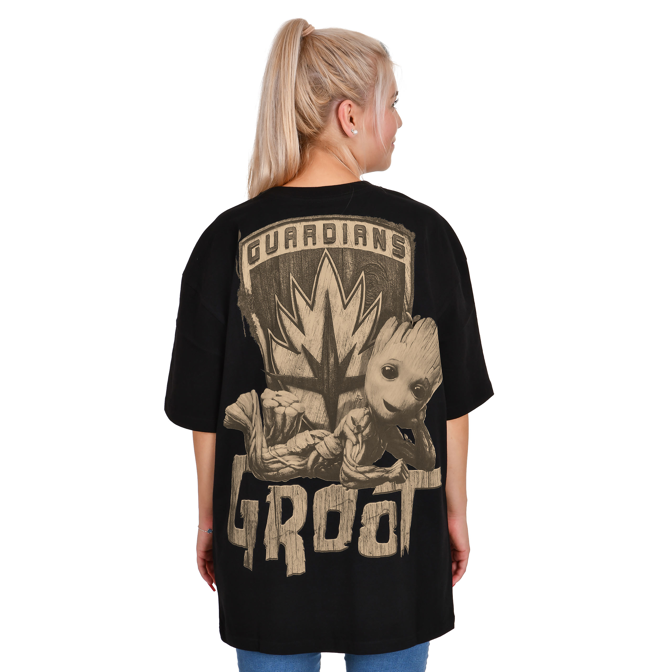Guardians of the Galaxy - Groot Oversize T-Shirt zwart - XXL - Zwart