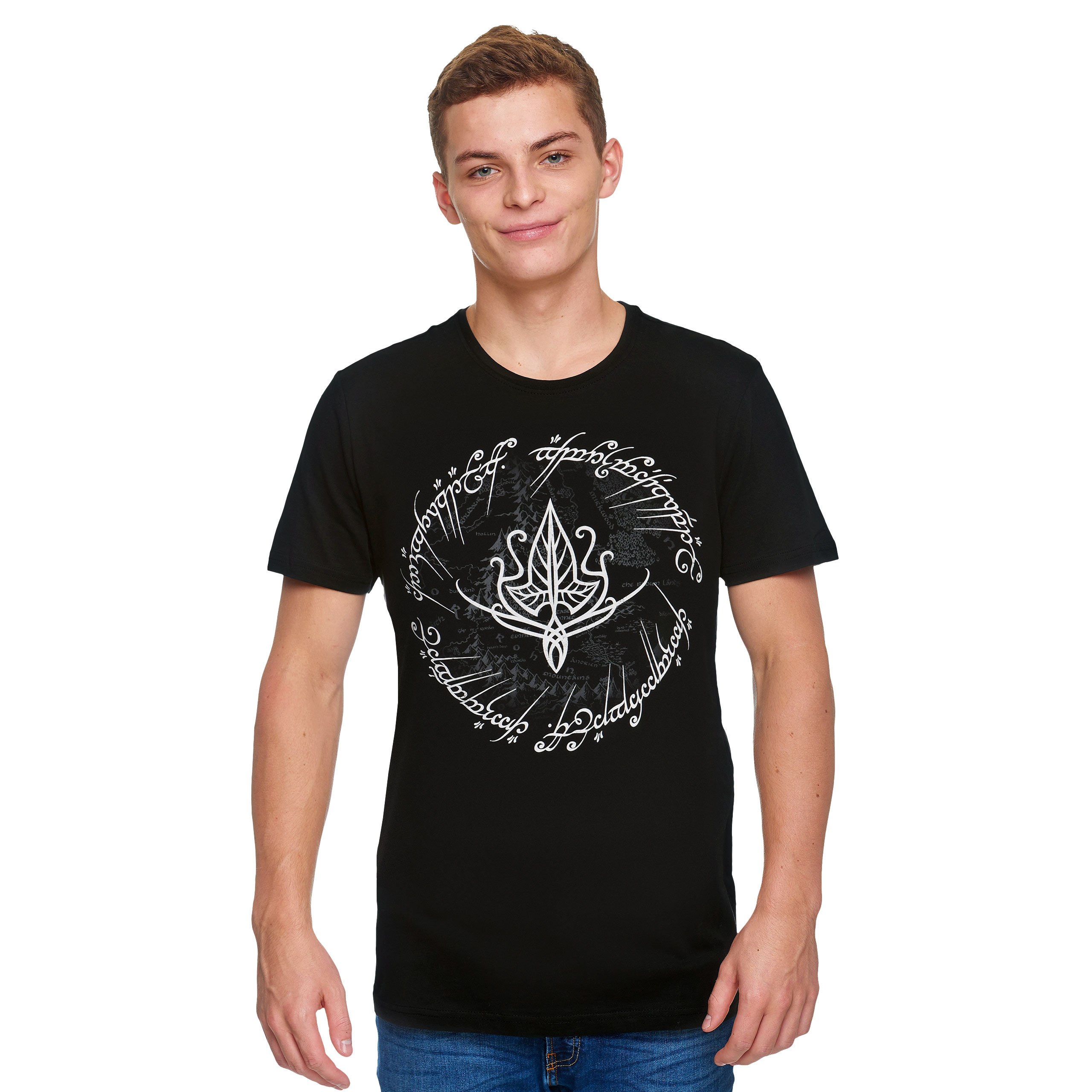 Der Herr der Ringe - Elbenblatt T-Shirt schwarz - XS - Schwarz