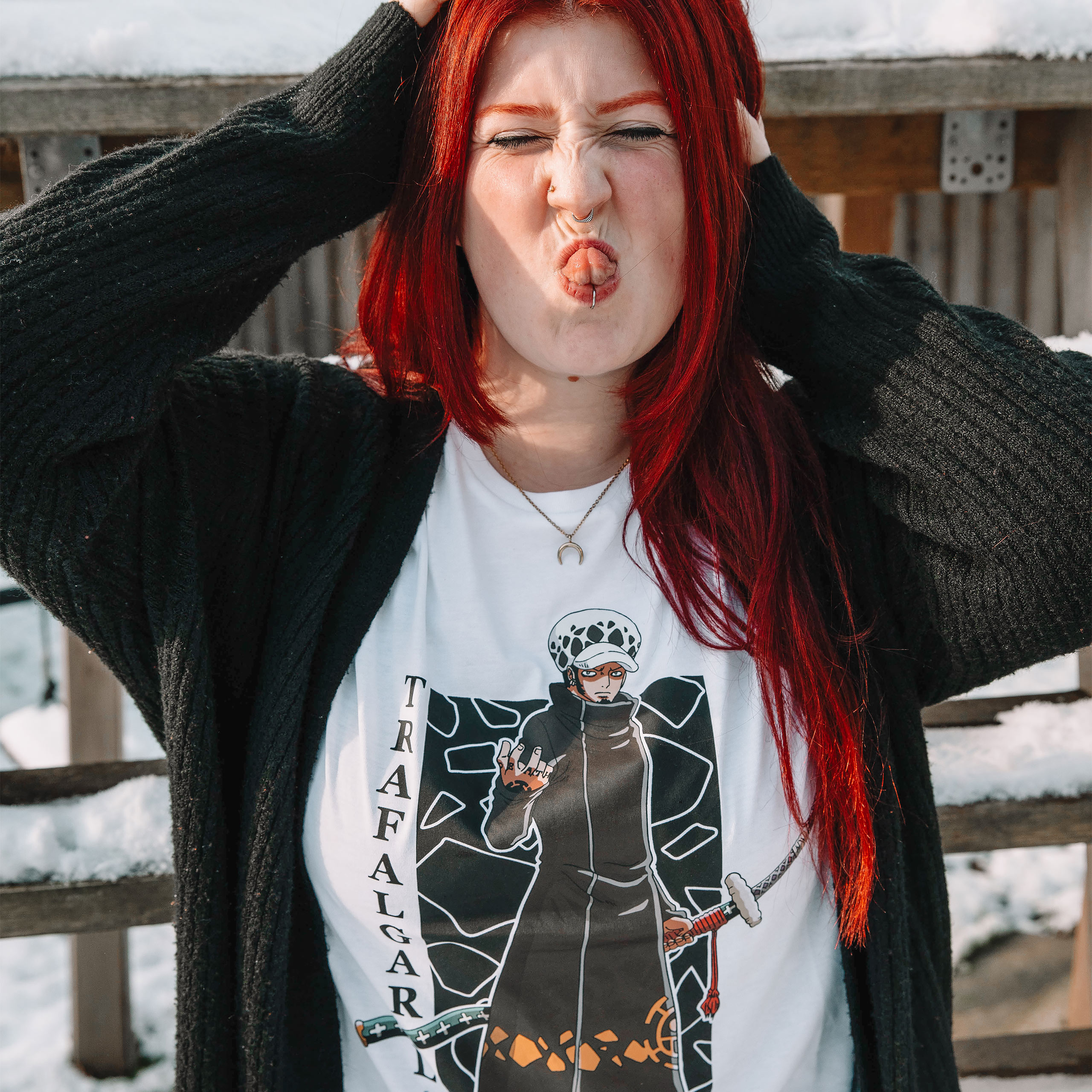 One Piece - Camiseta blanca de Trafalgar Law - S - Blanco