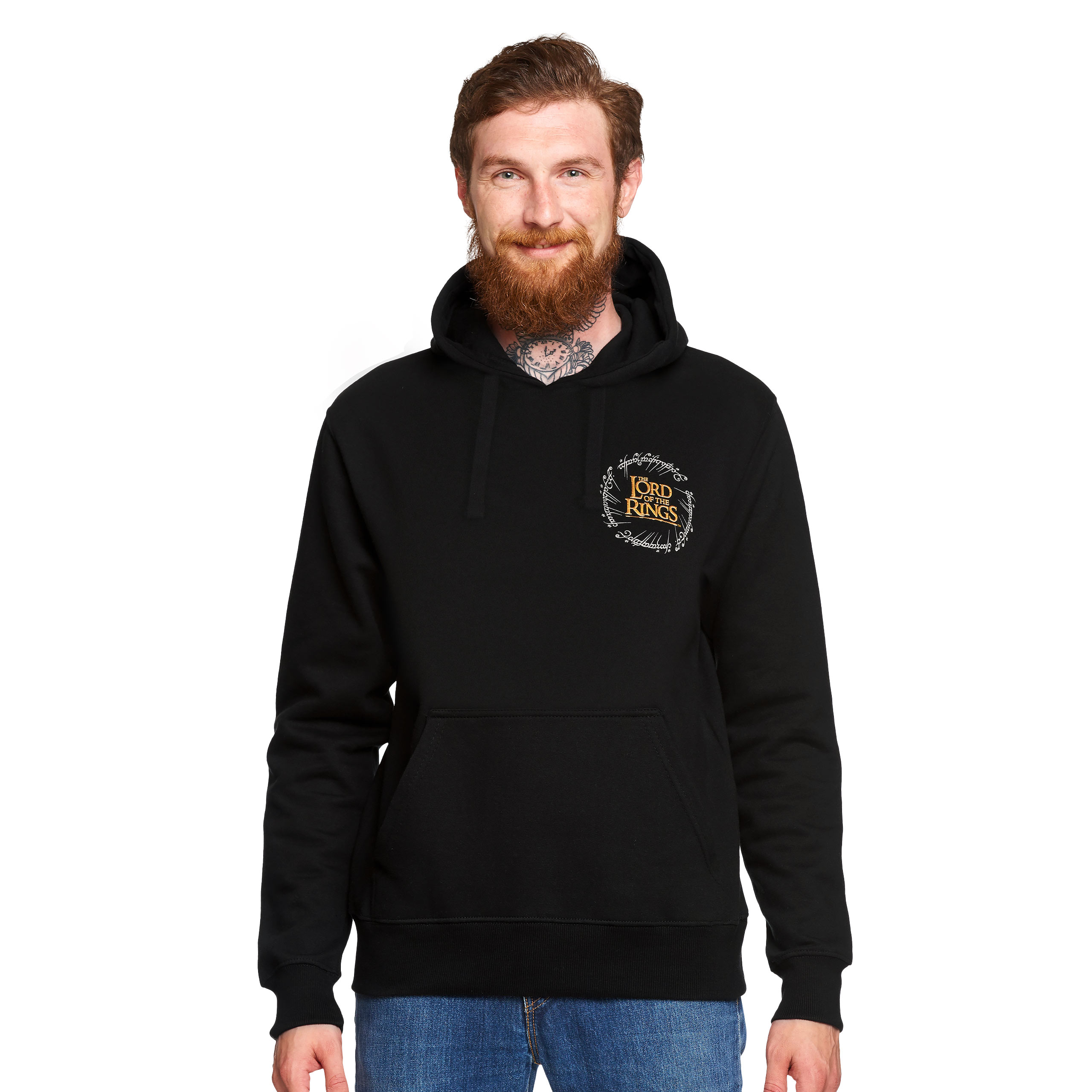 Der Herr der Ringe - Karte von Mittelerde Hoodie schwarz - L - Schwarz