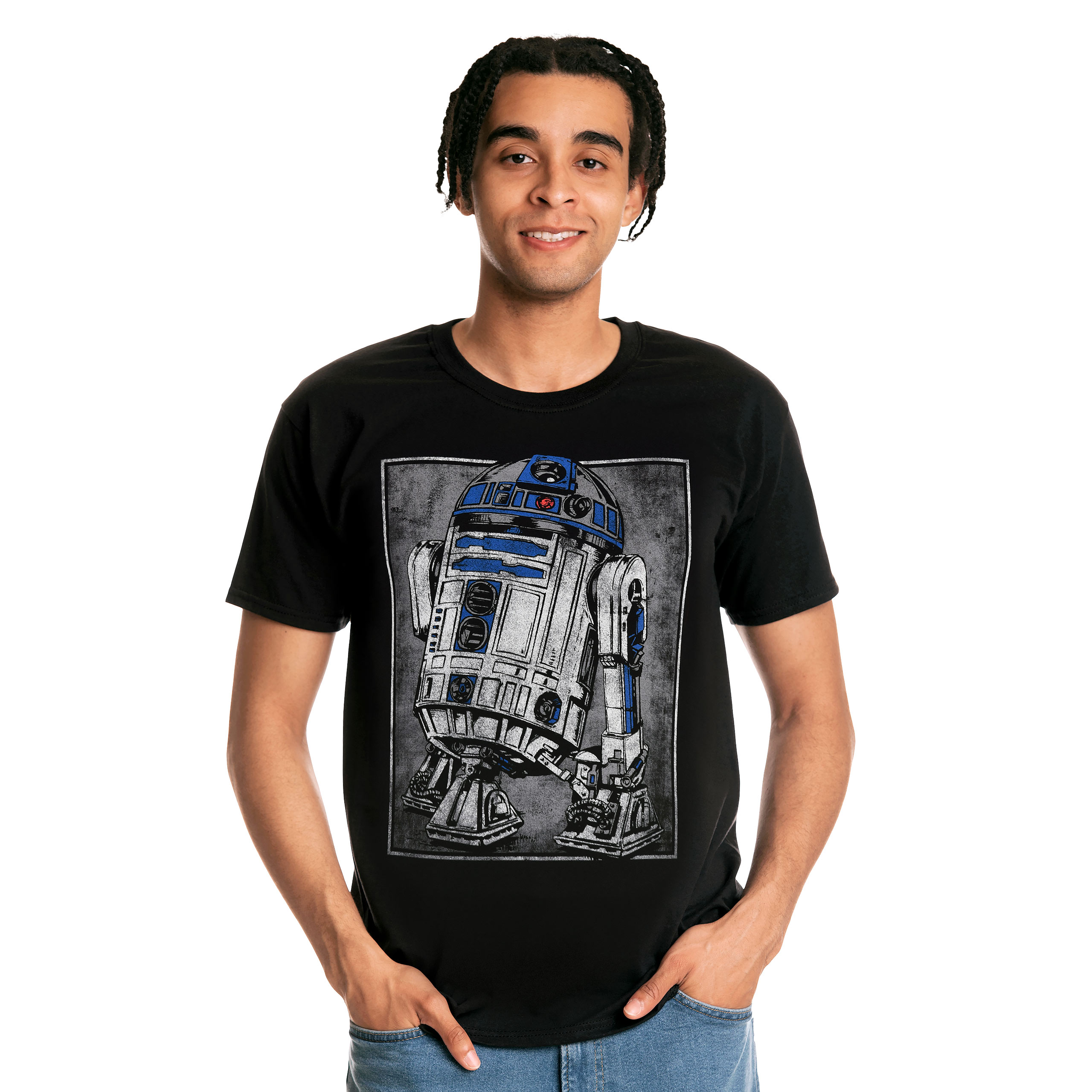 Star Wars - R2D2 Portrait T-Shirt black - S - Black