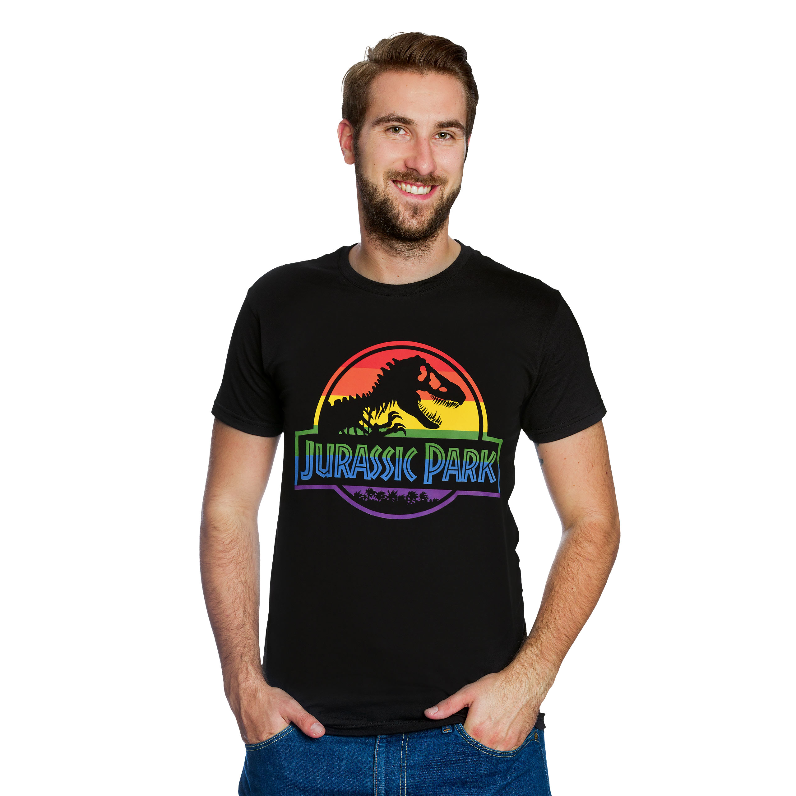 Jurassic Park - Camiseta con logo Pride negra - XXL - Negro