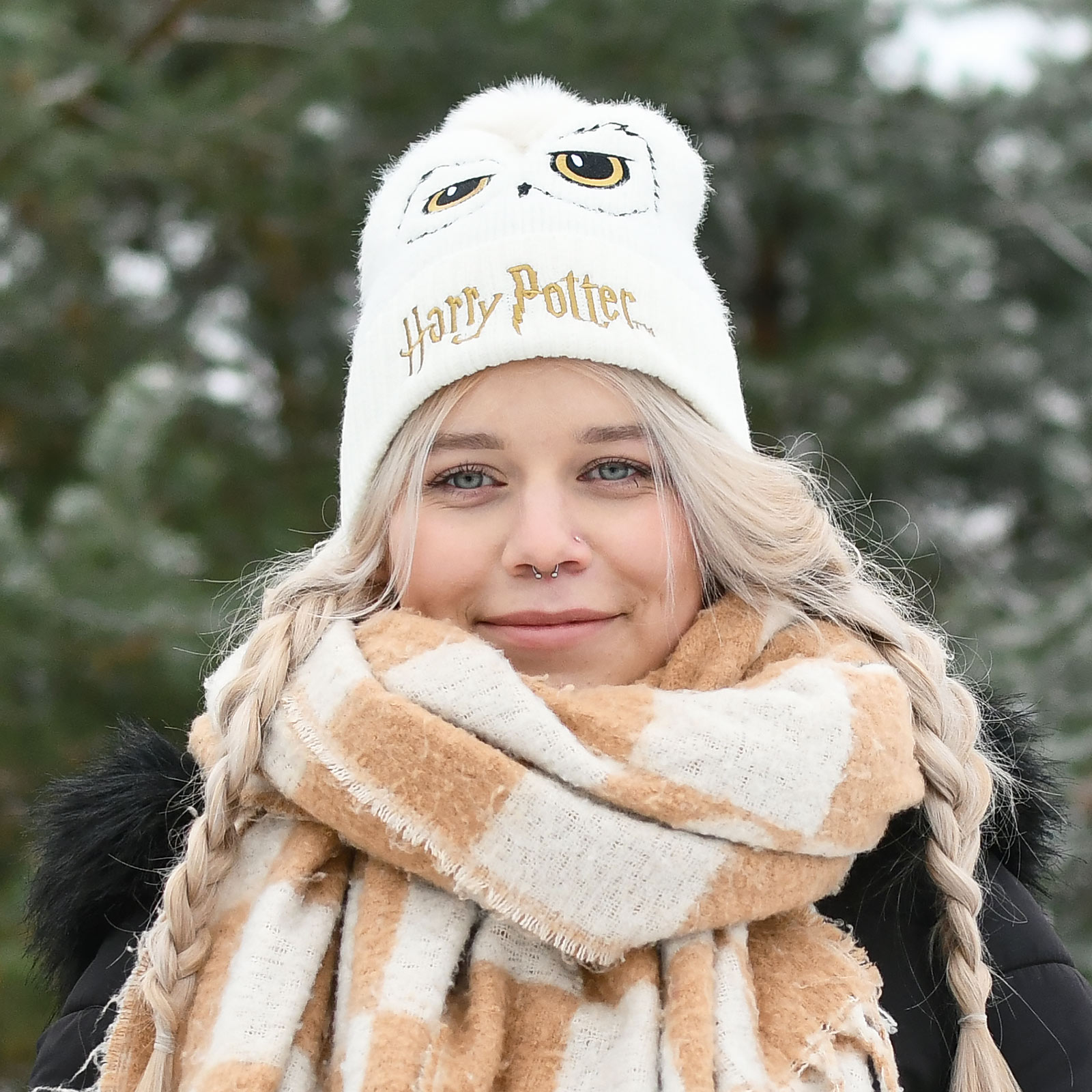 Harry Potter - Hedwig Muts met Pompon wit