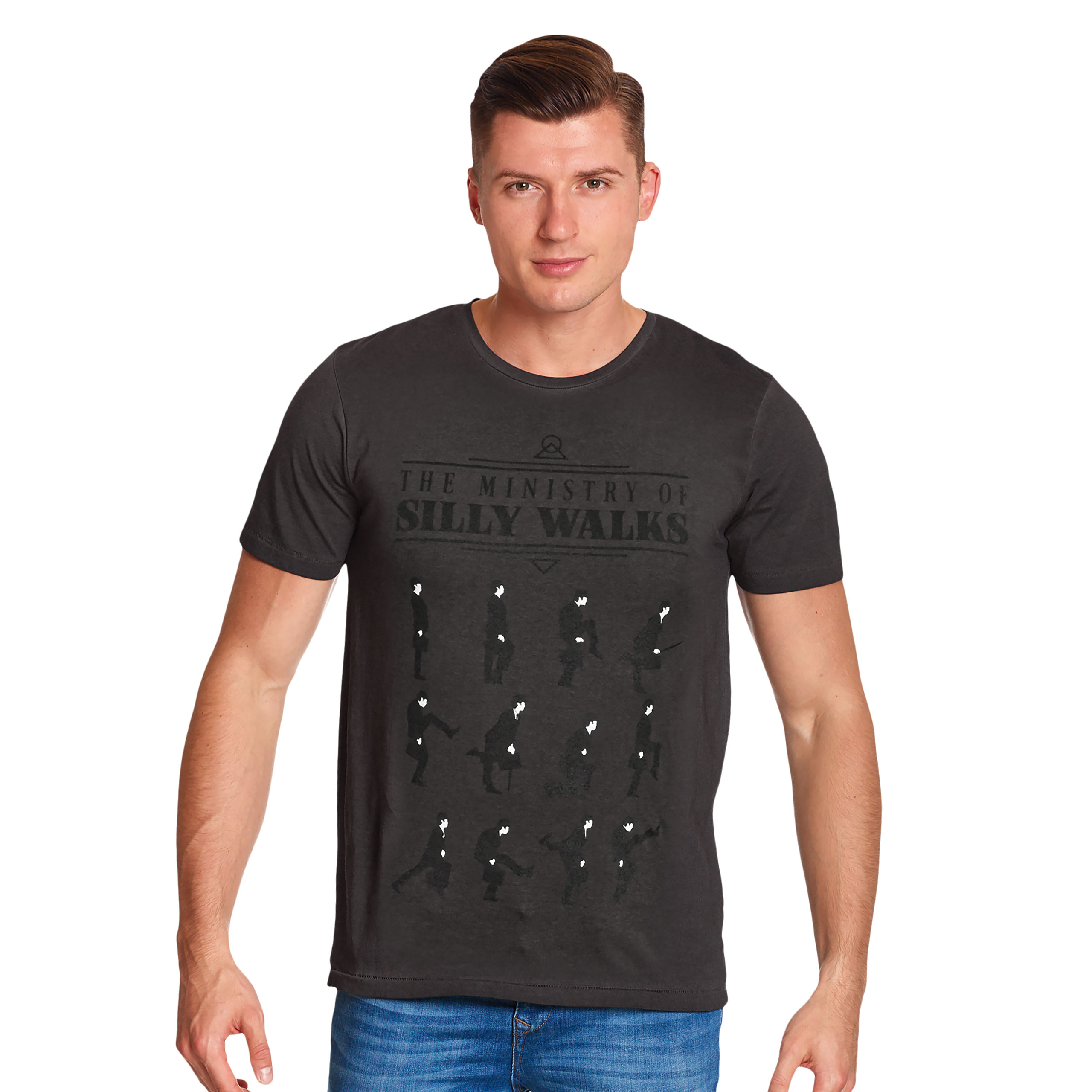 T-shirt du Ministère des Marches Ridicules pour les fans de Monty Python - S - Gris